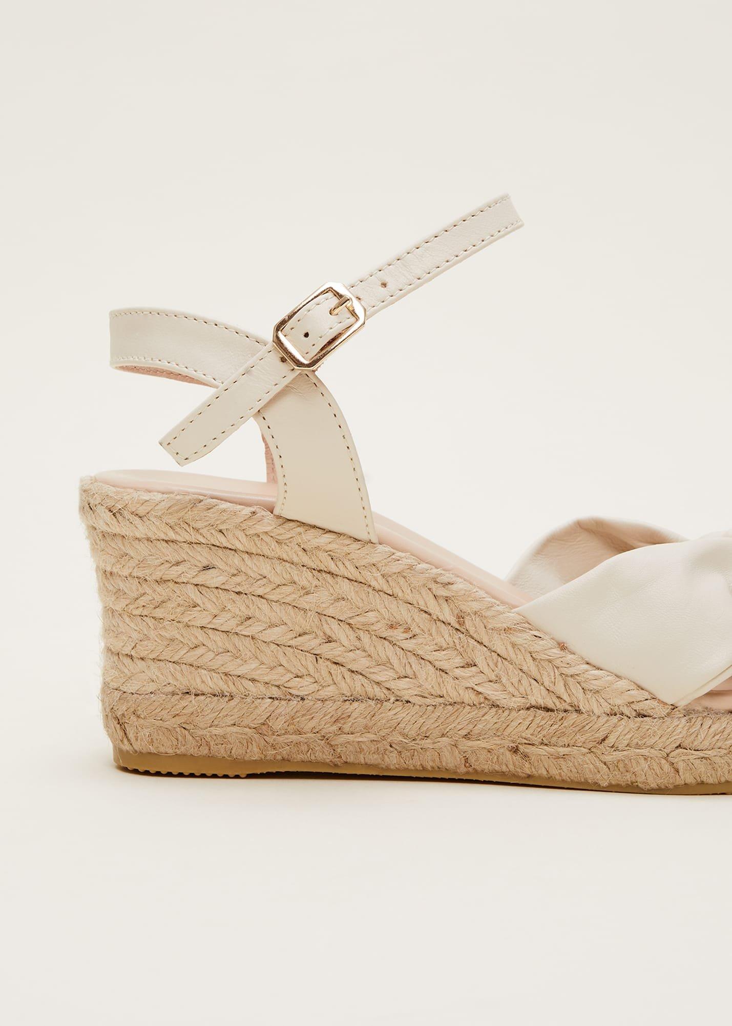 Leather Knot Front Espadrilles