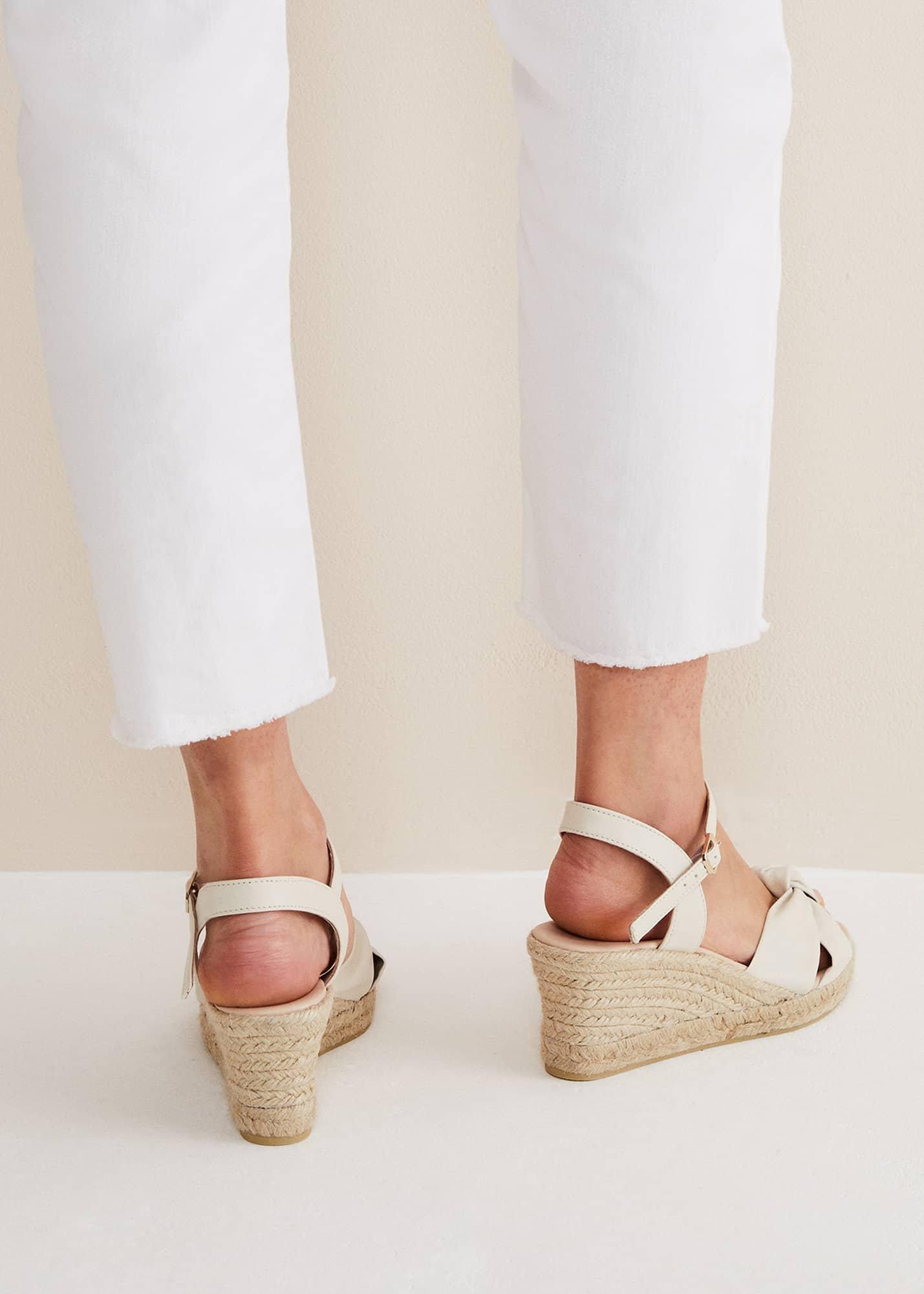 Leather Knot Front Espadrilles