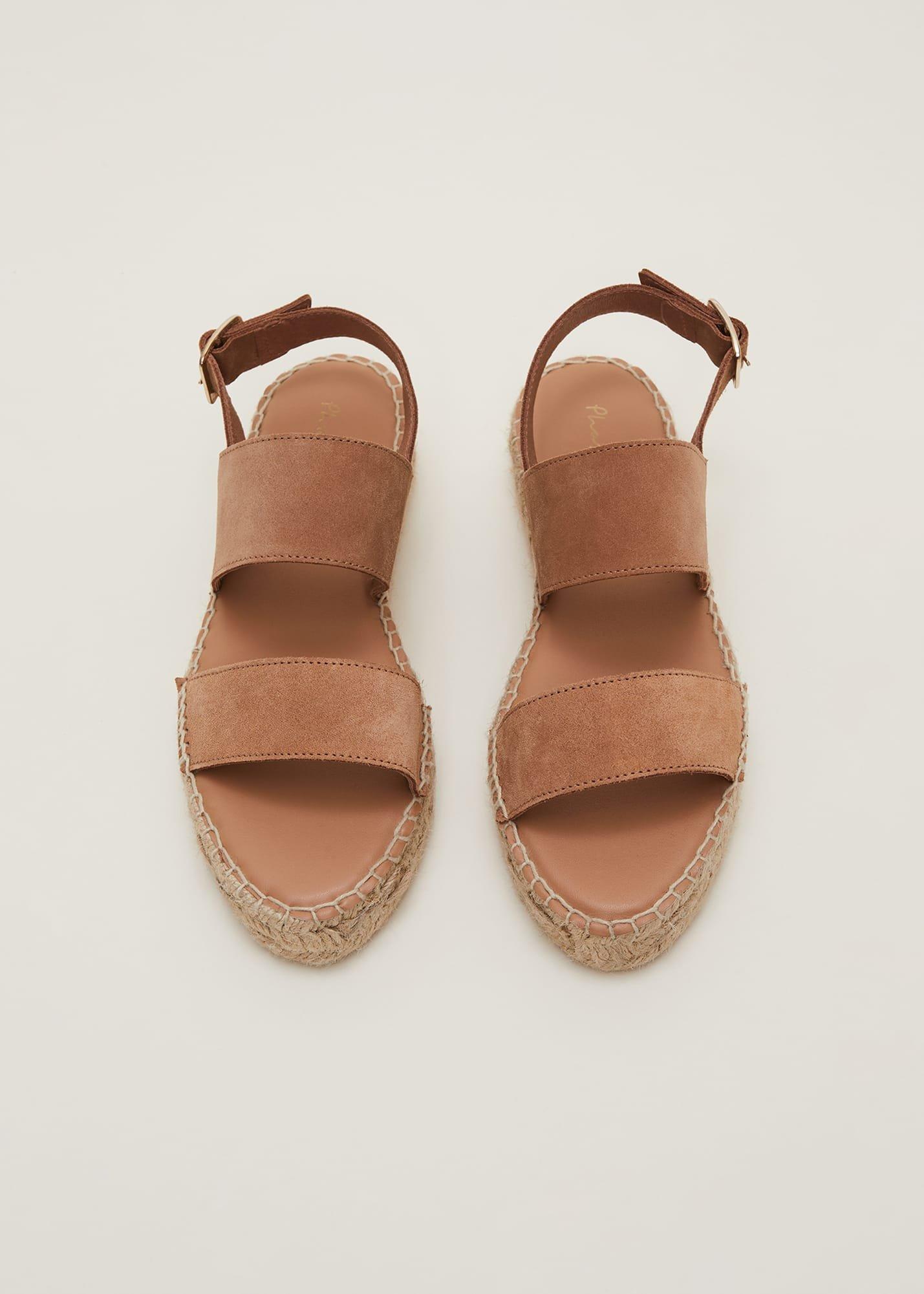 Brown Suede Chunky Sandals