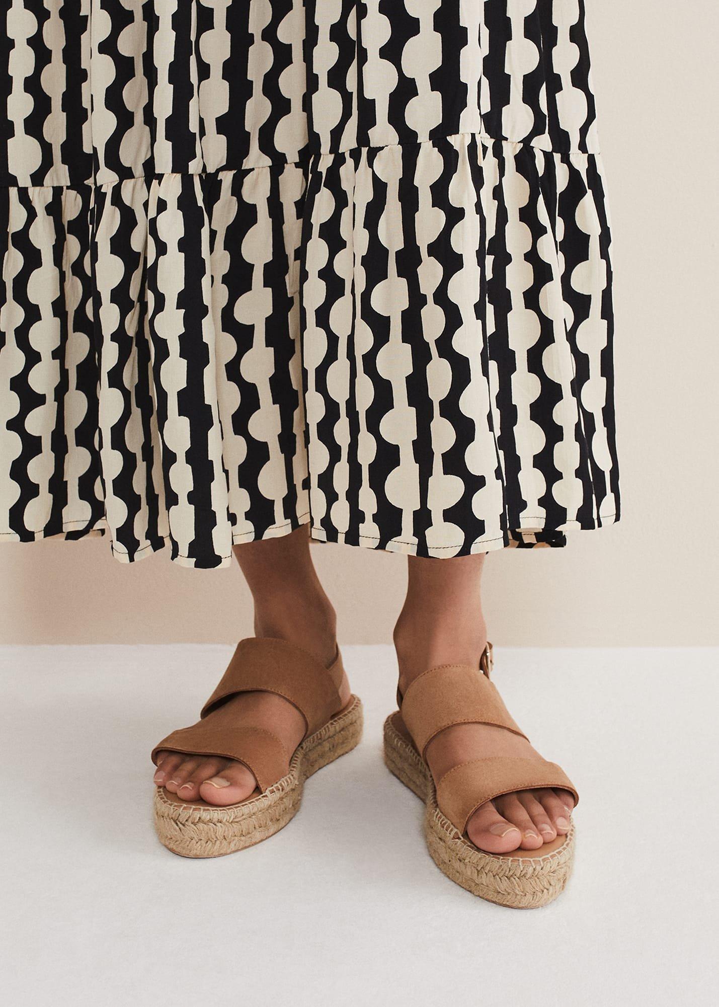 Brown Suede Chunky Sandals