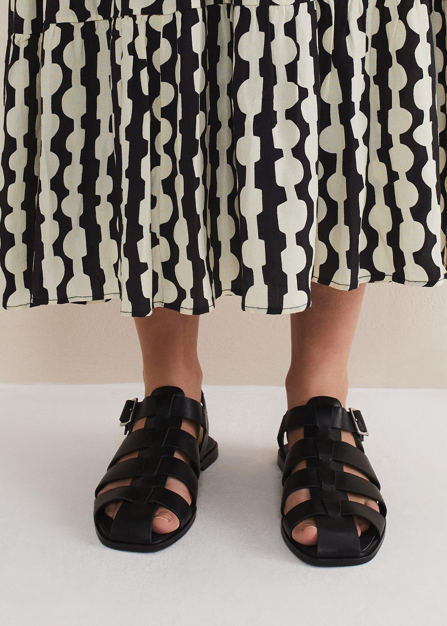 Leather Chunky Strap Sandal