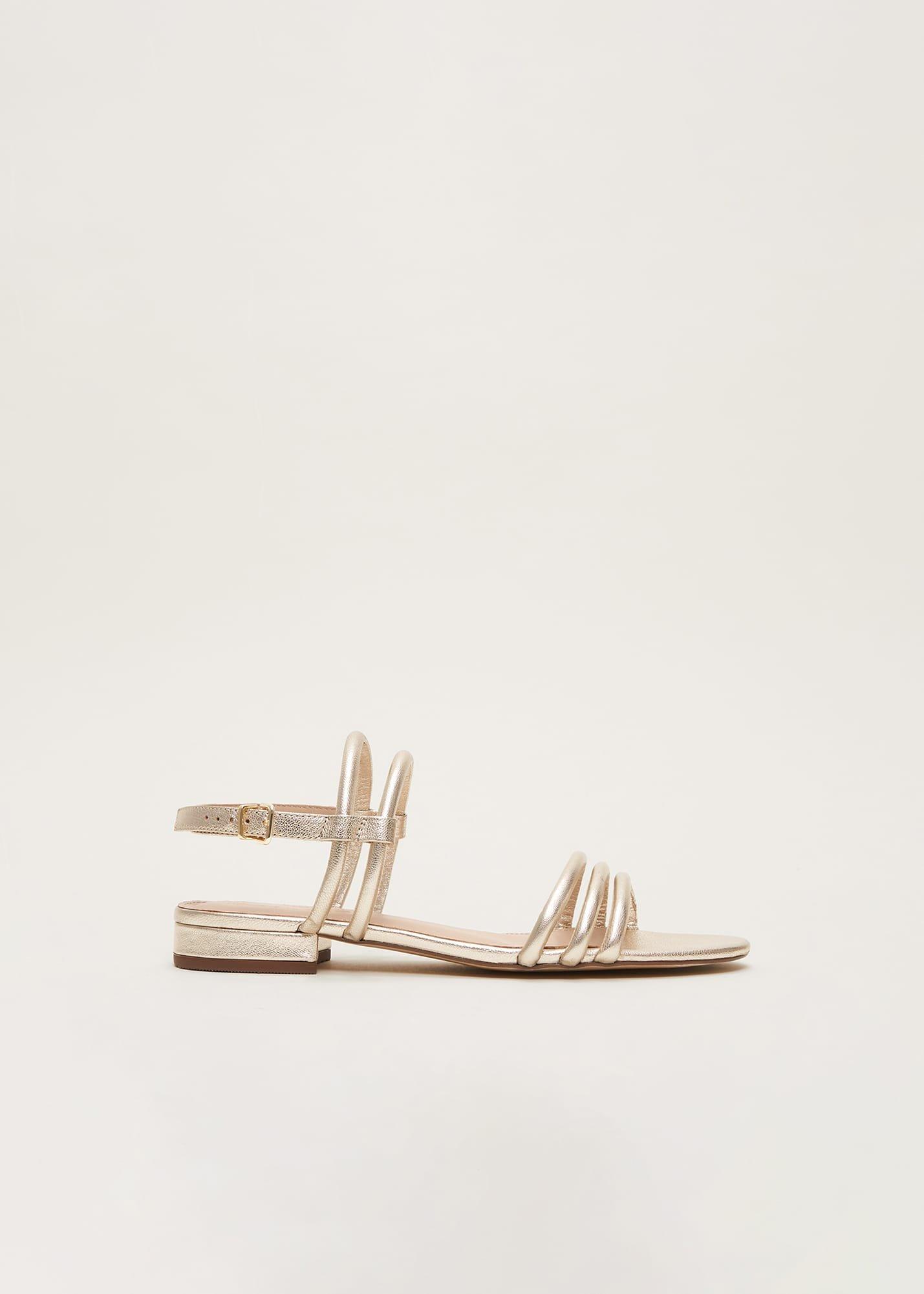 Gold Leather Sandals