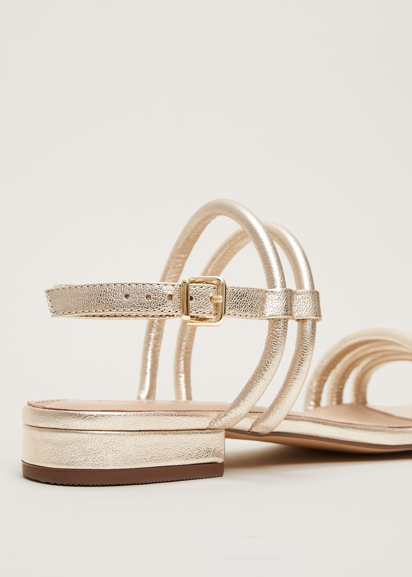 Gold Leather Sandals