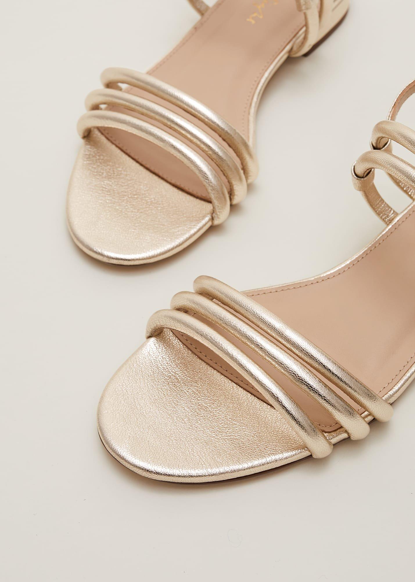 Gold Leather Sandals