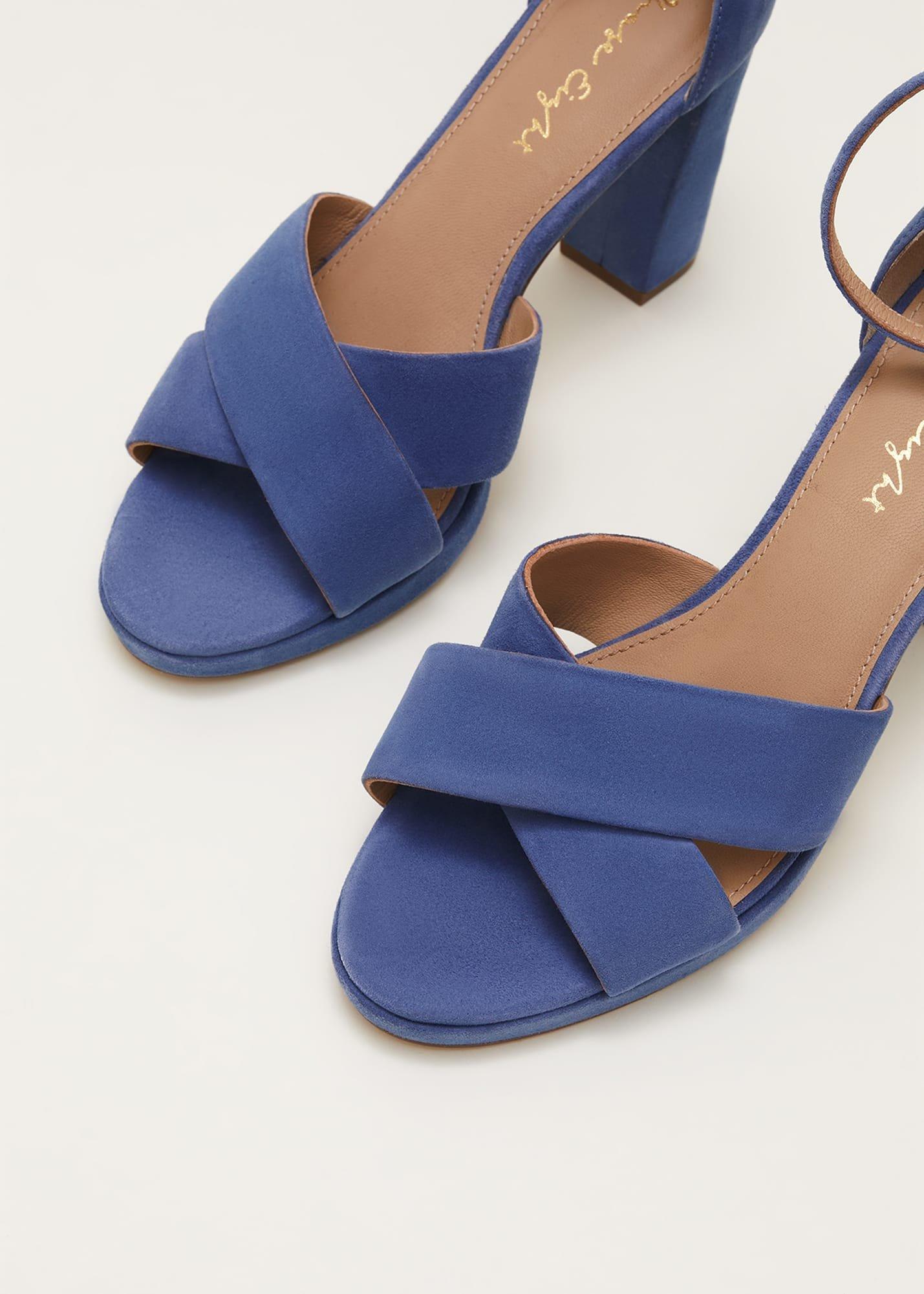 Blue Suede Platform Heels