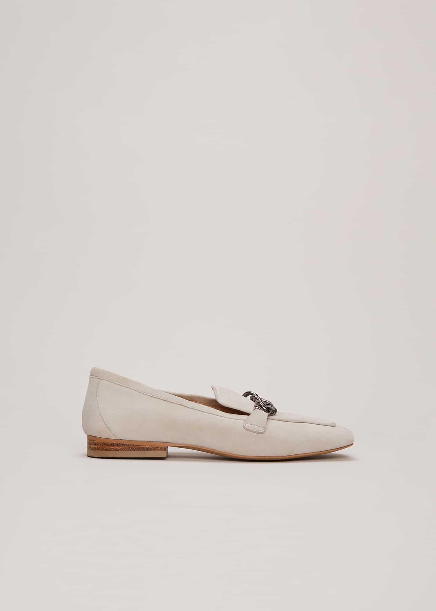Grey Chain Detail Loafers