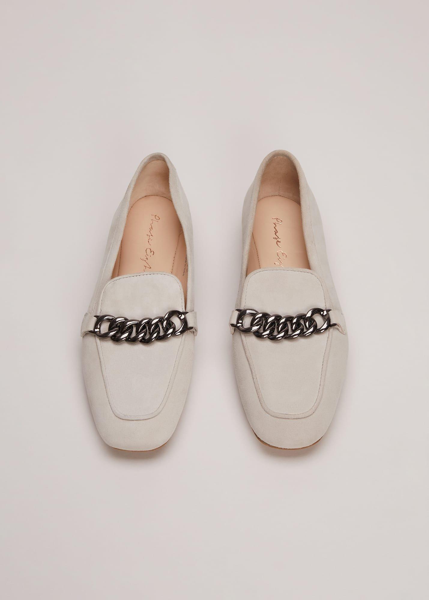 Grey Chain Detail Loafers