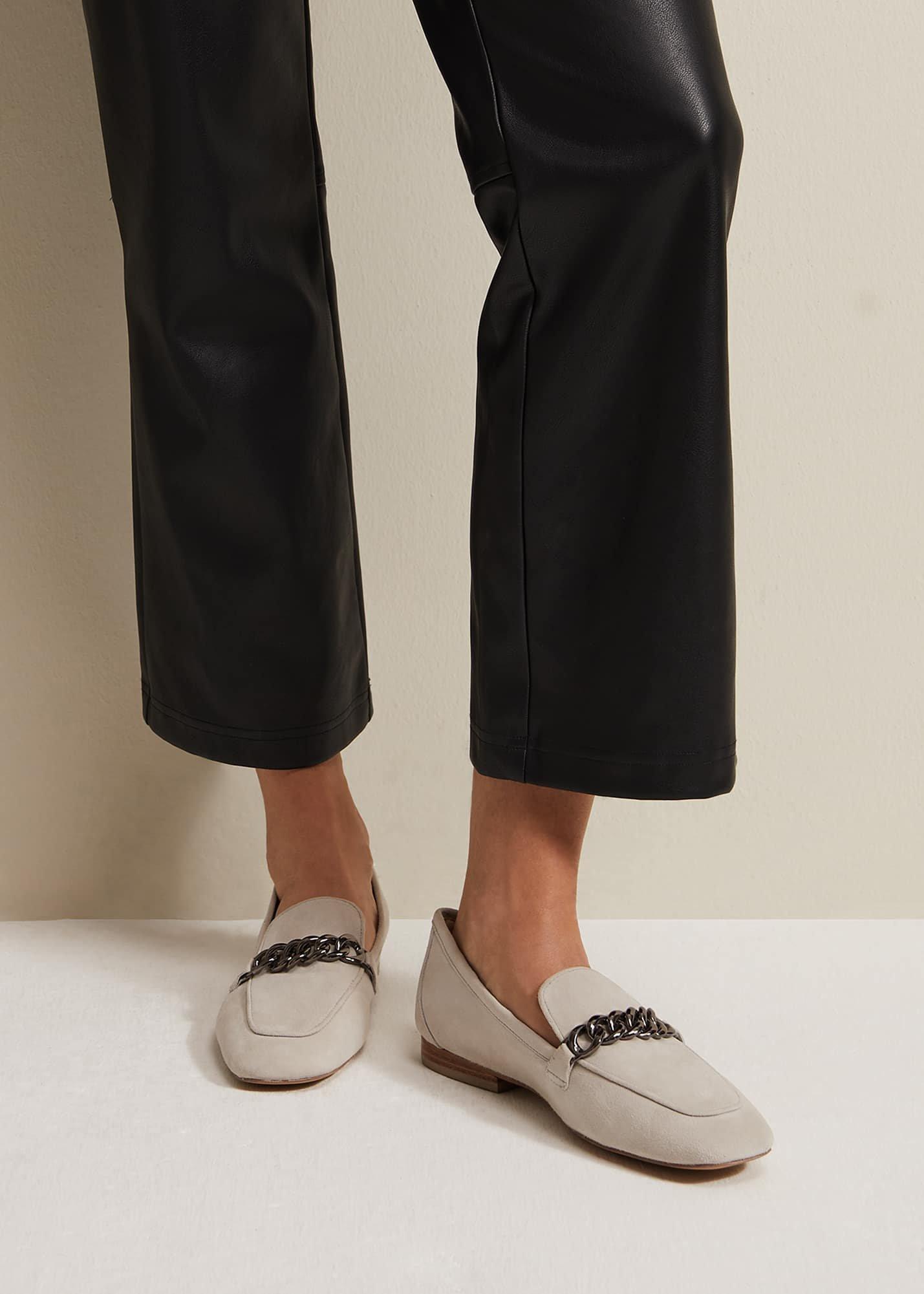 Grey Chain Detail Loafers