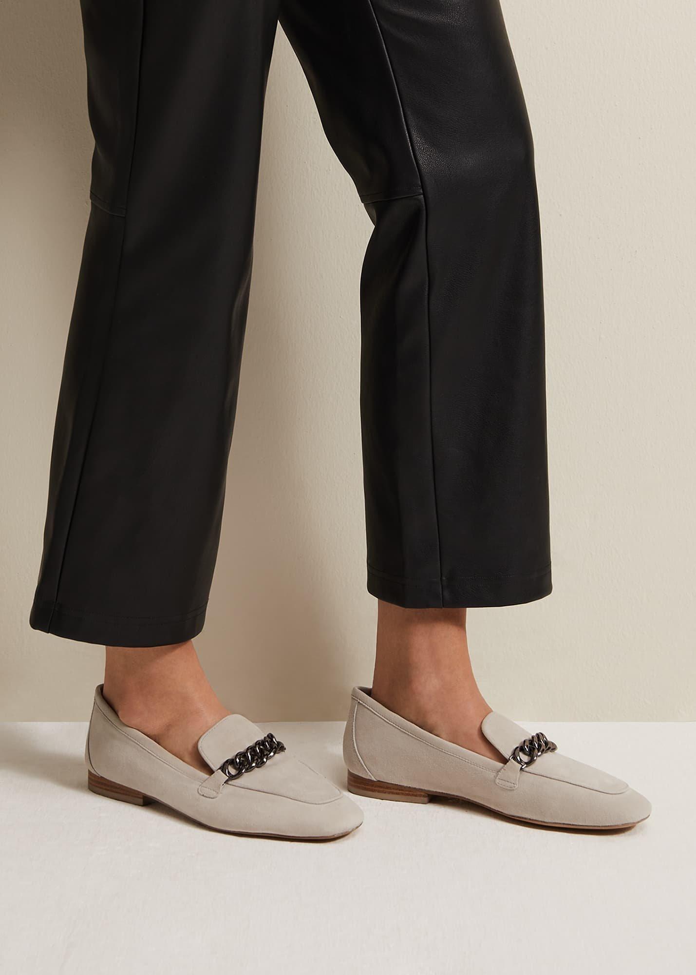 Grey Chain Detail Loafers