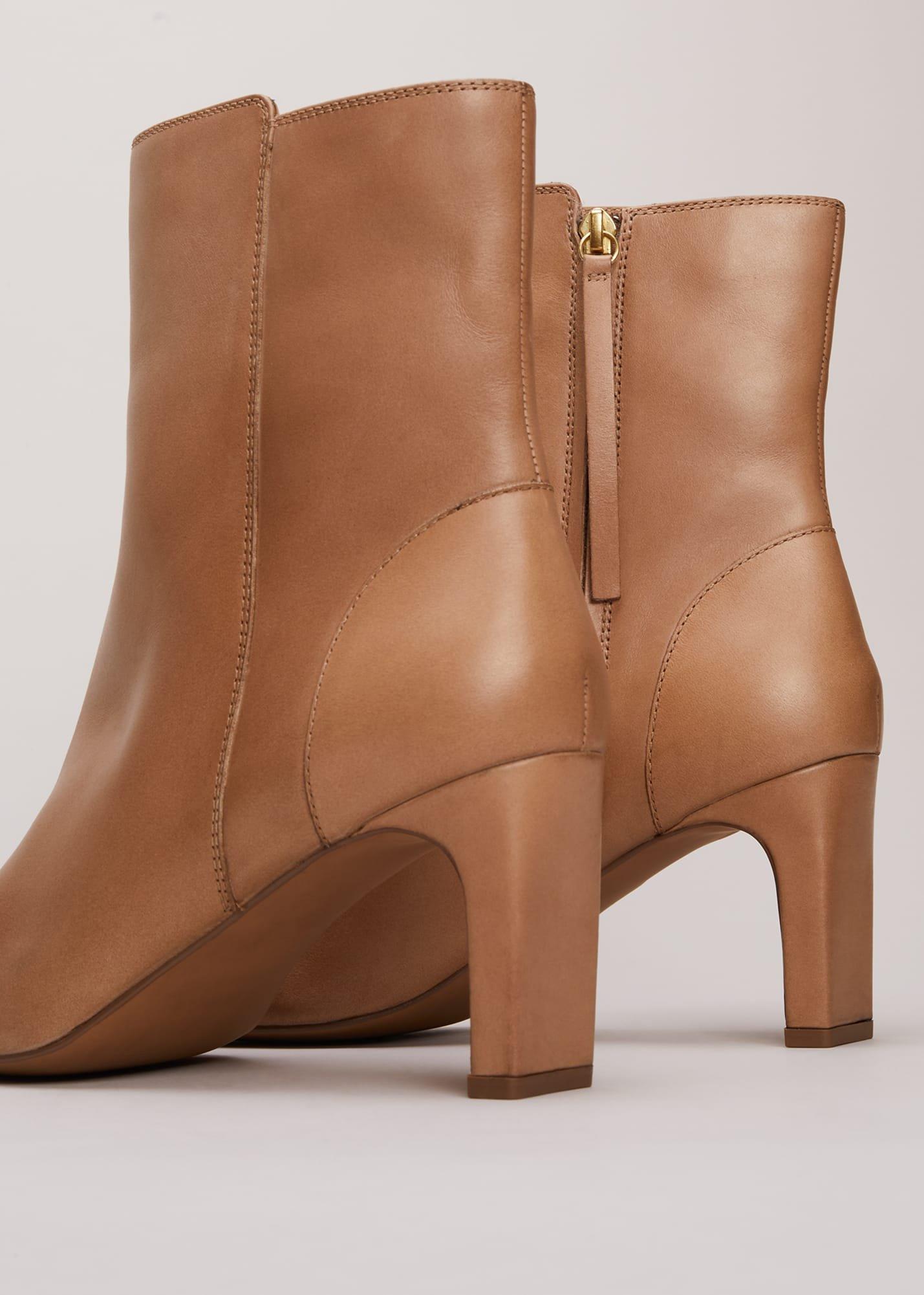 Brown Leather Ankle Boots