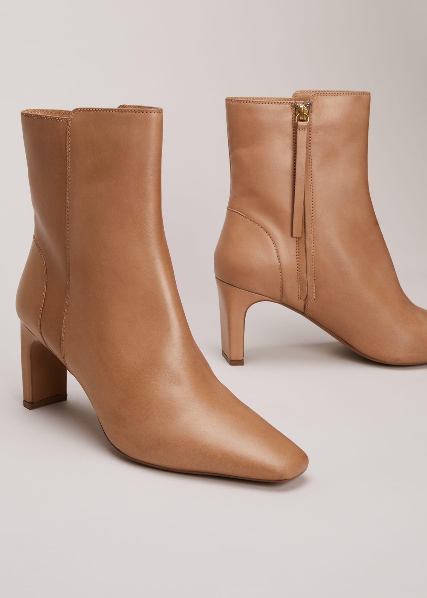 Brown Leather Ankle Boots