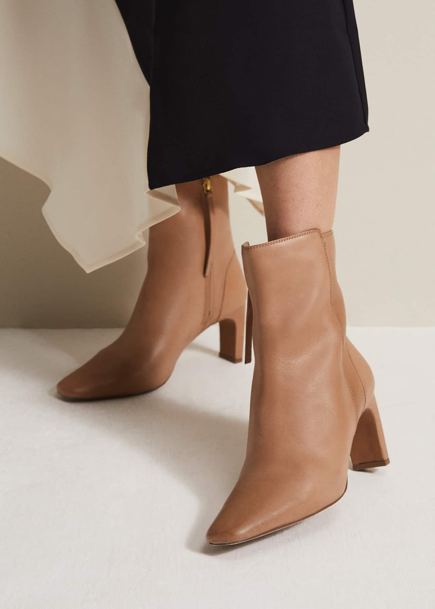 Brown Leather Ankle Boots