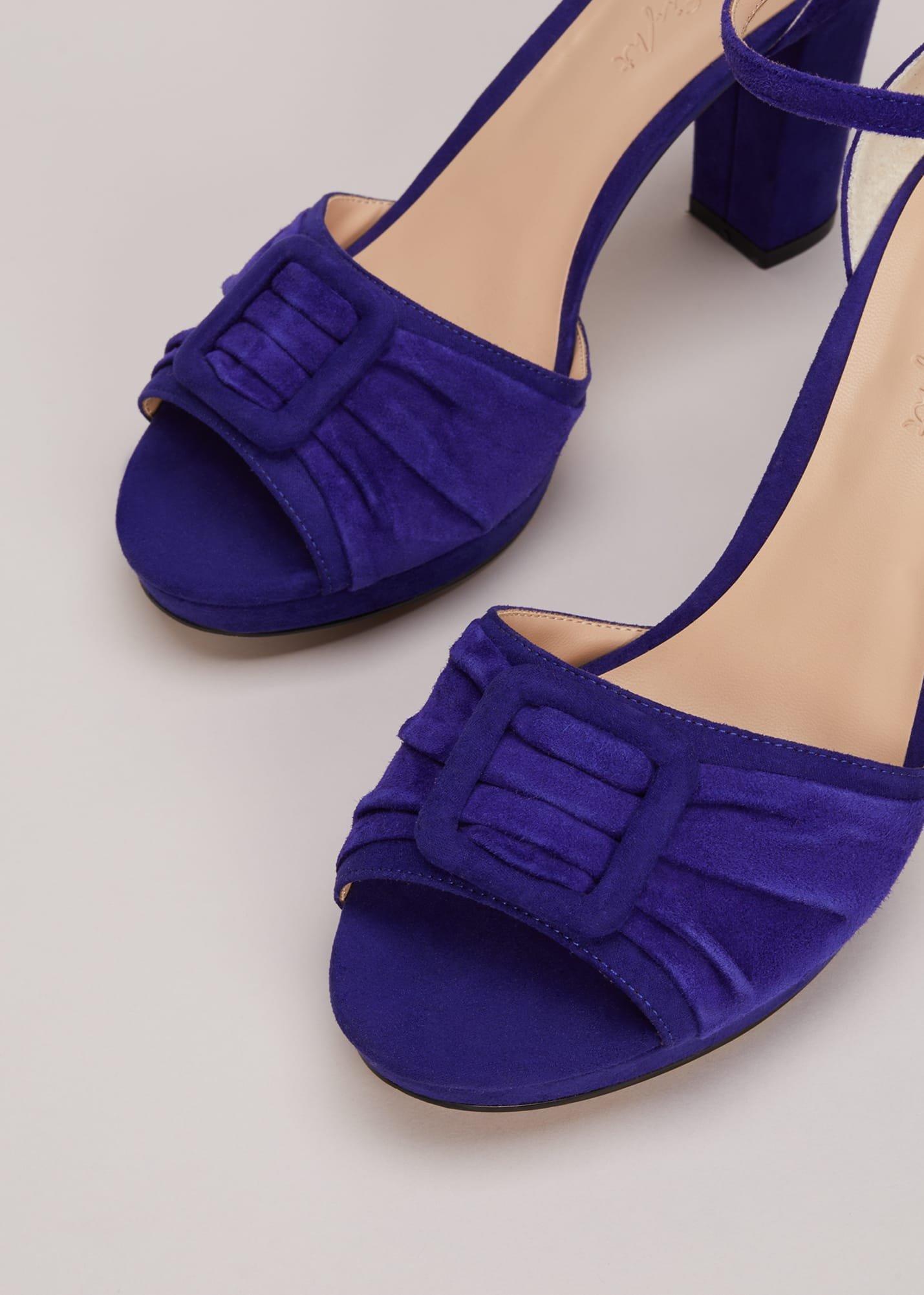 Blue Suede Platform Heels