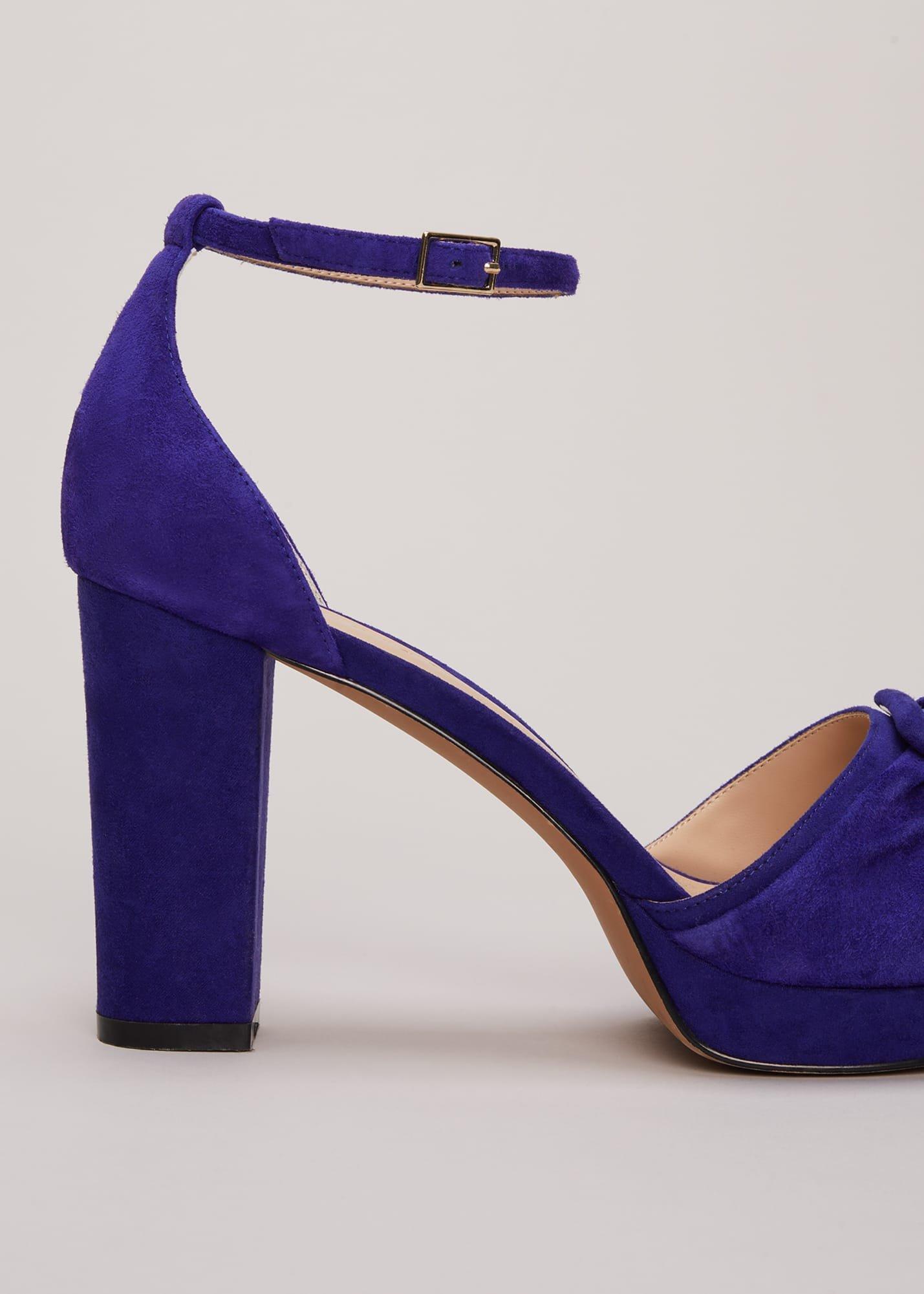 Blue Suede Platform Heels