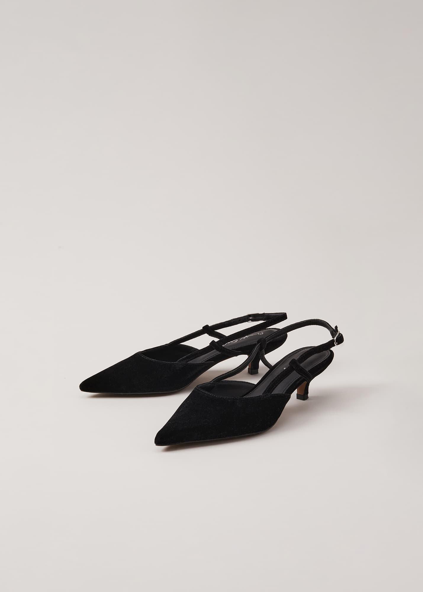 Velvet Slingback Kitten Heels