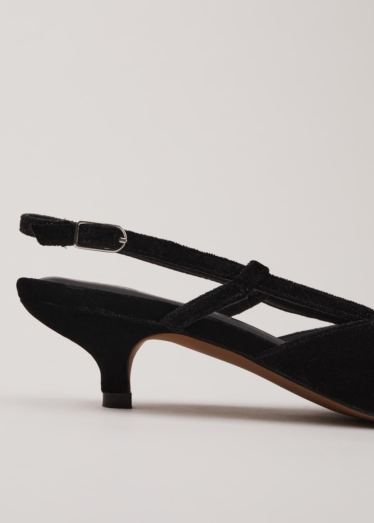 Velvet Slingback Kitten Heels