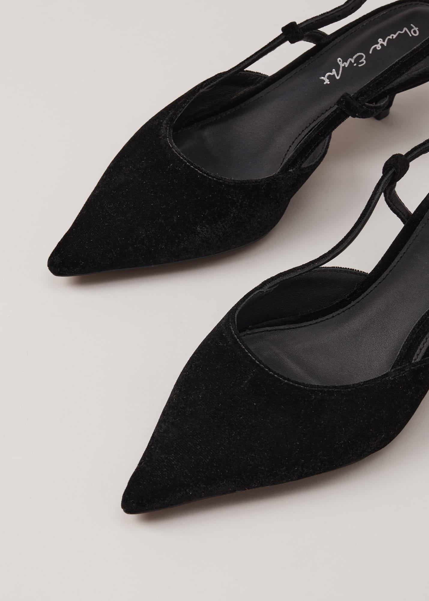 Velvet Slingback Kitten Heels
