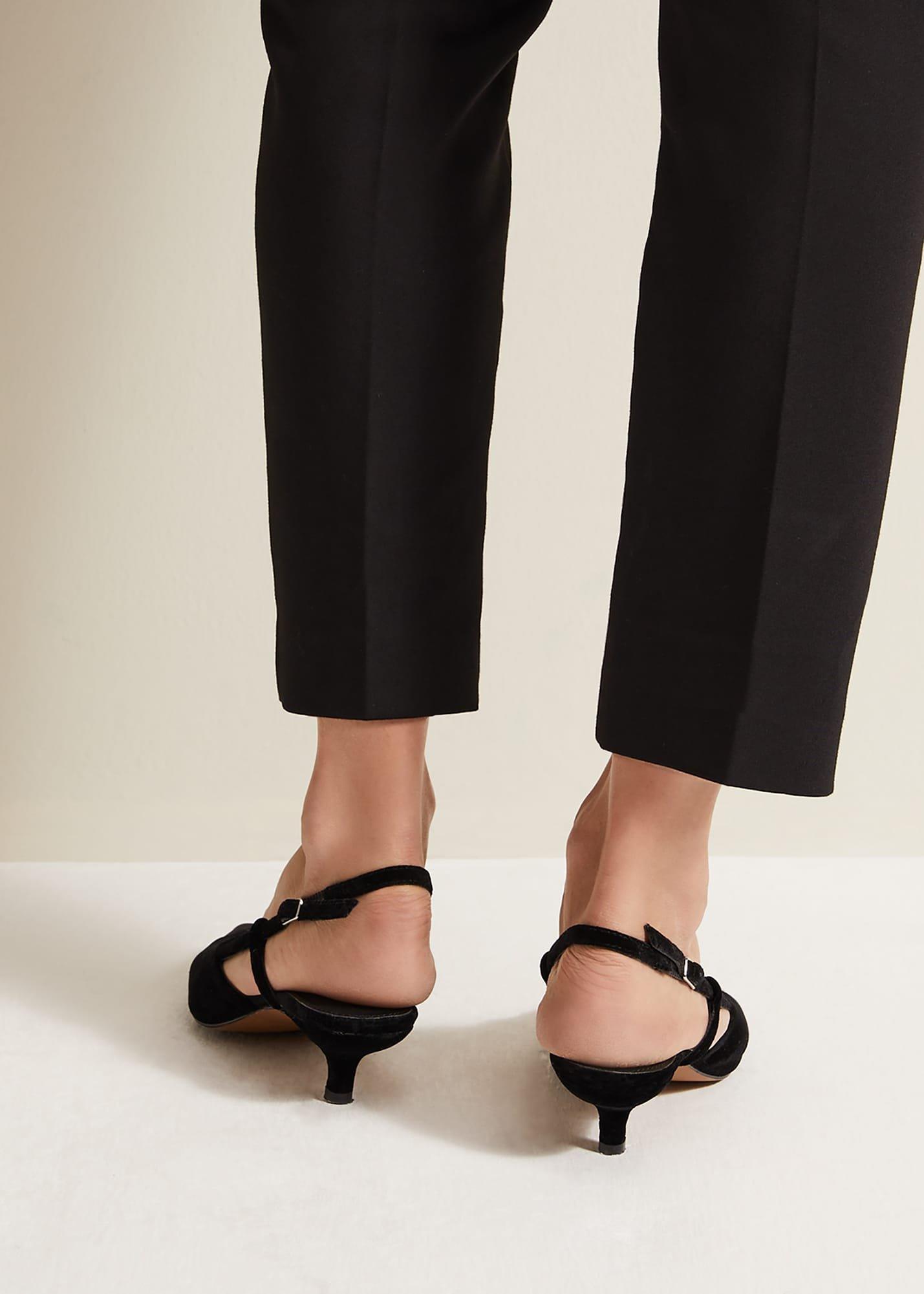 Velvet Slingback Kitten Heels