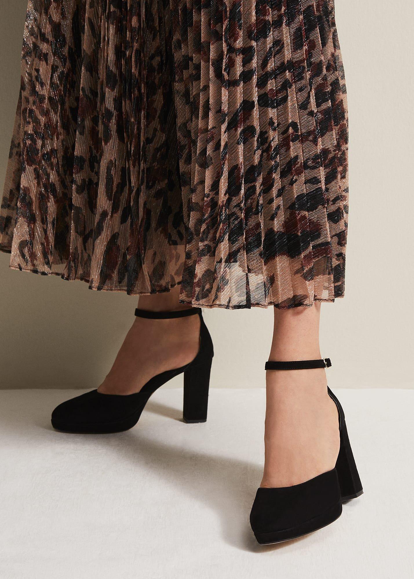 Black Suede Platform Heels