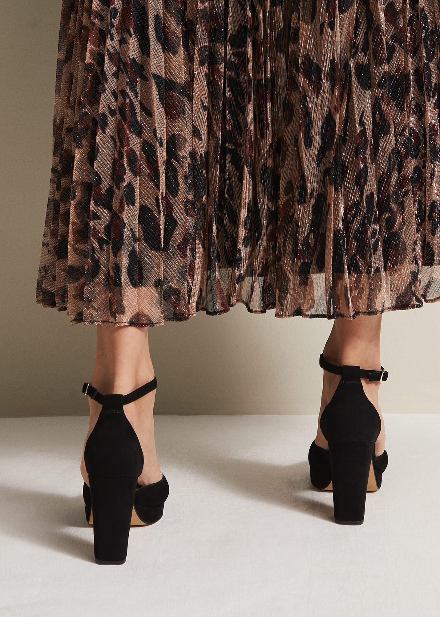 Black Suede Platform Heels
