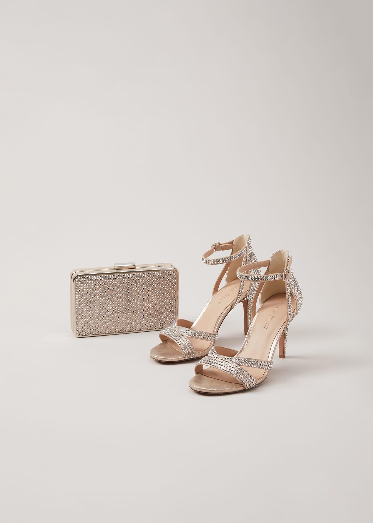 Silver Sparkly Open Toe Heels