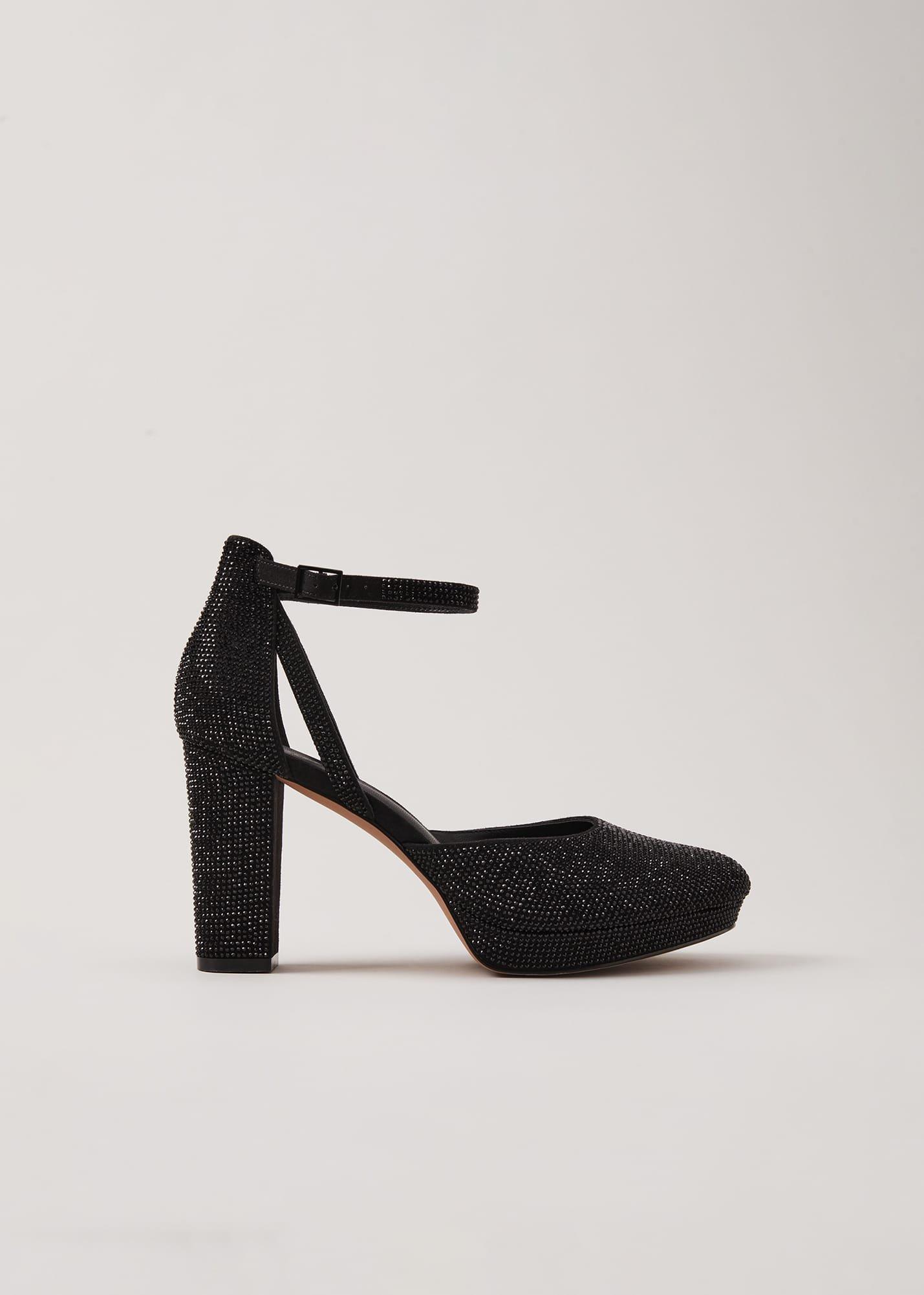 Black Sparkly Platform Heels