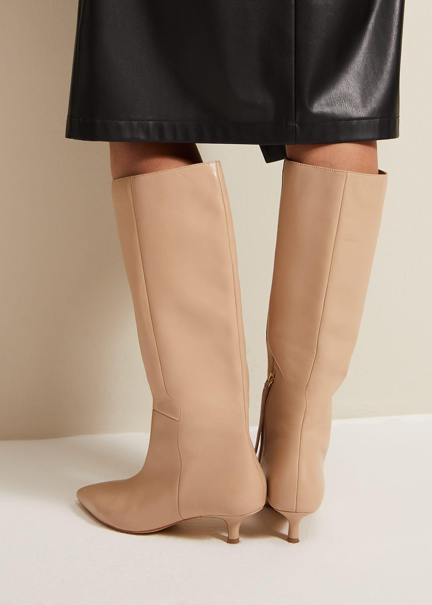 Knee High Kitten Heel Boot