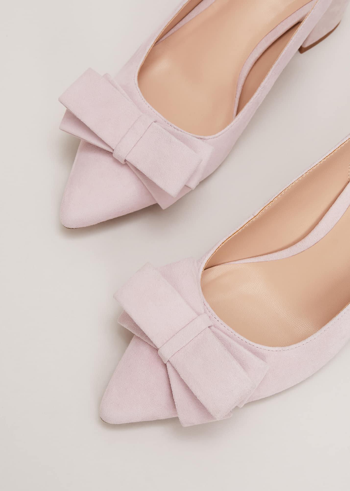 Bow Front Block Heel Shoes