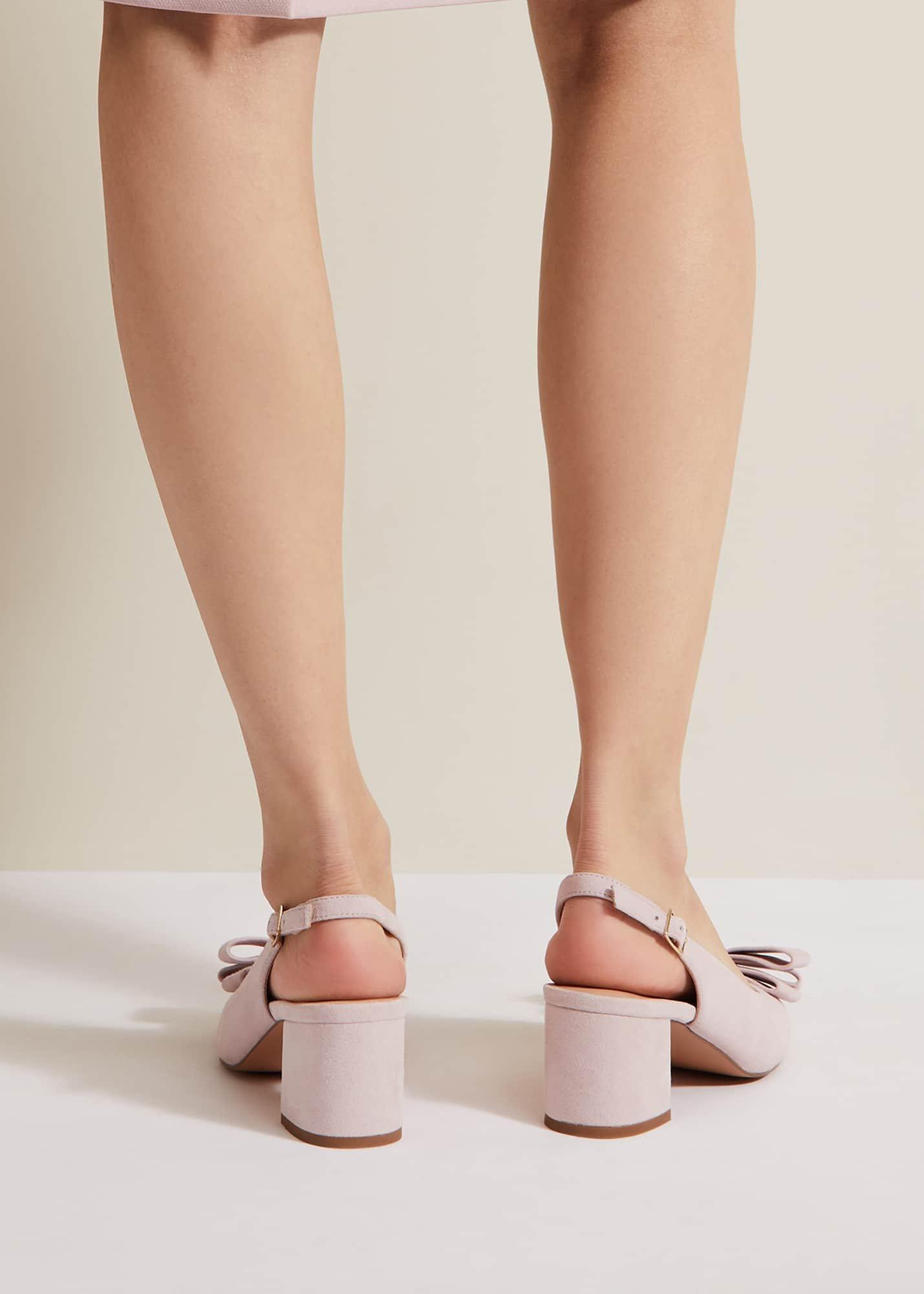 Bow Front Block Heel Shoes