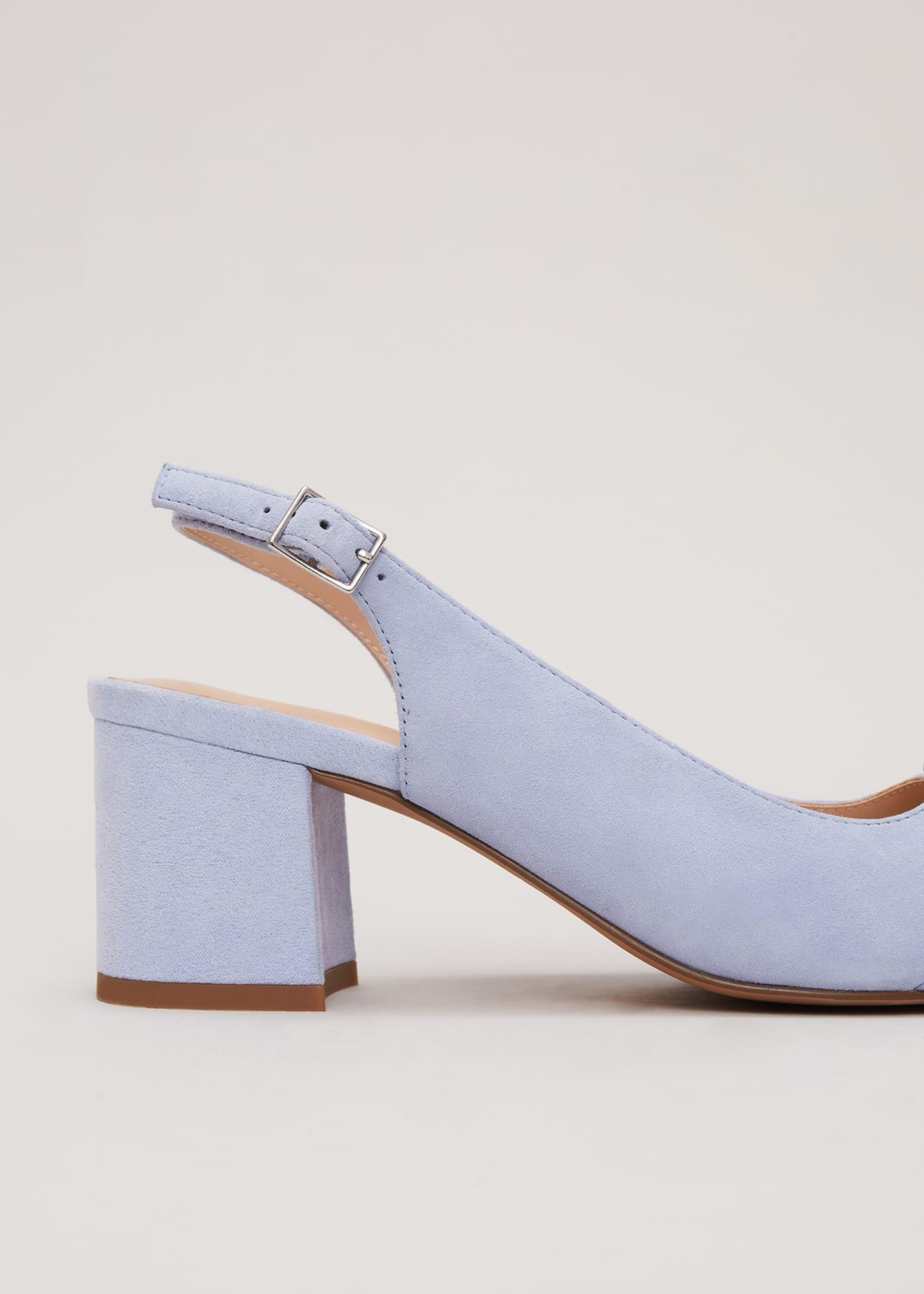 Suede Buckle Block Heel Shoes