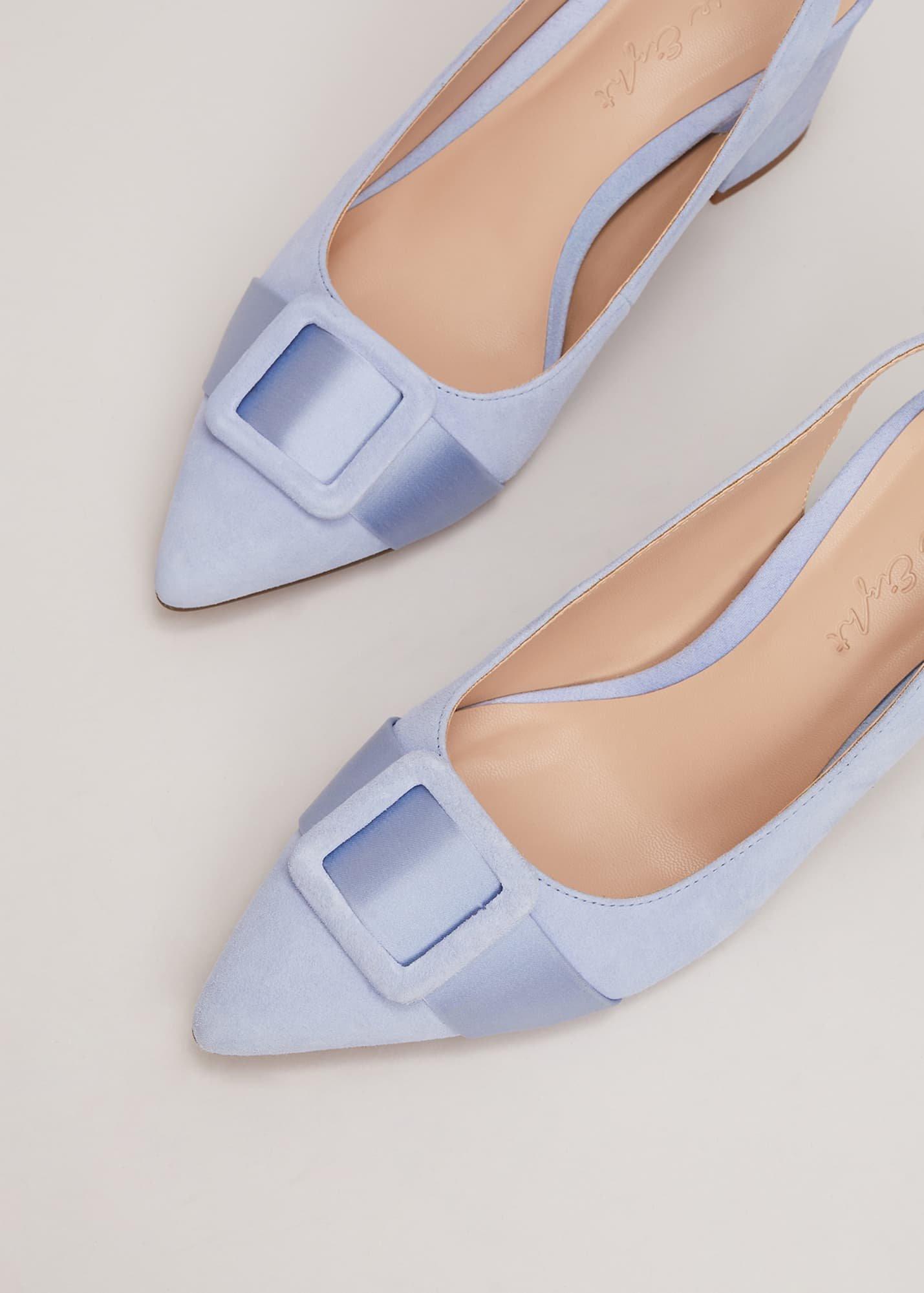 Suede Buckle Block Heel Shoes