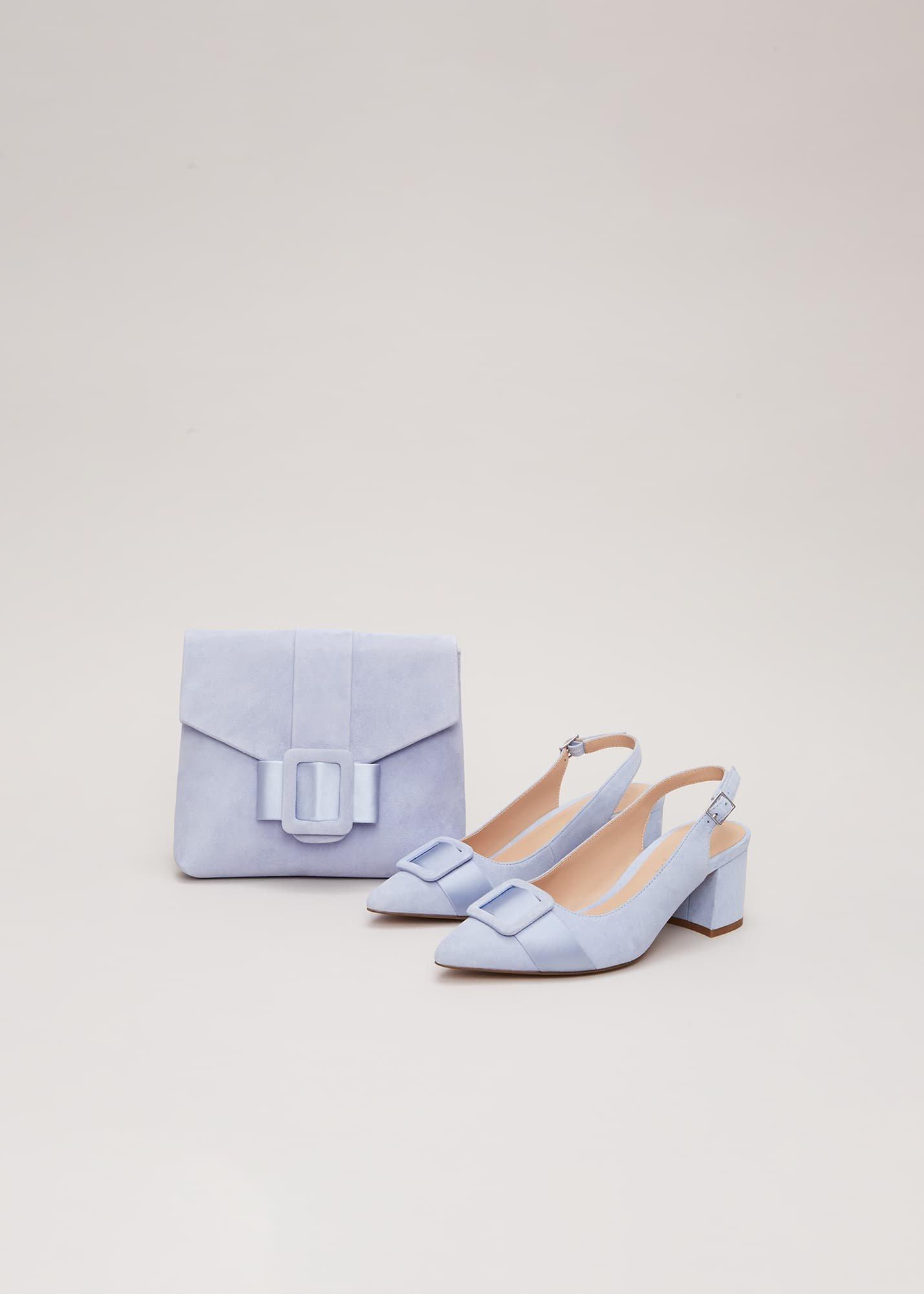 Suede Buckle Block Heel Shoes