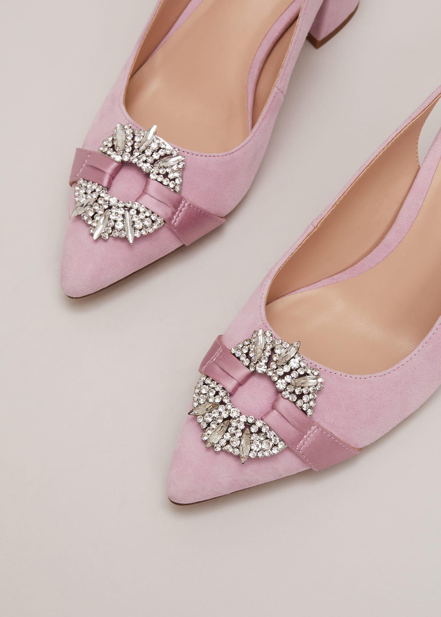 Embellished Block Heel Shoes