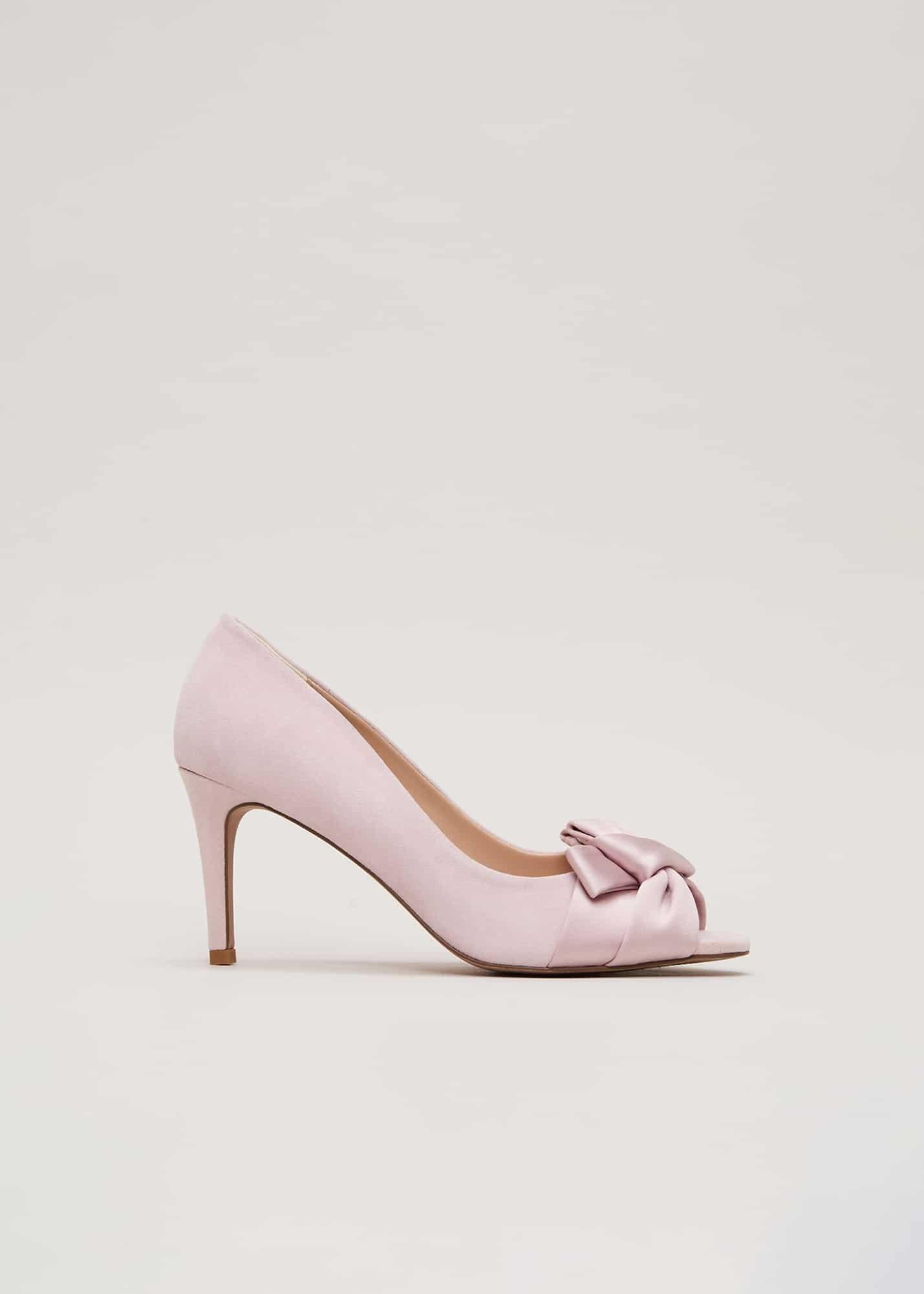 Peeptoe-Schuhe aus Satin mit Twist-Detail