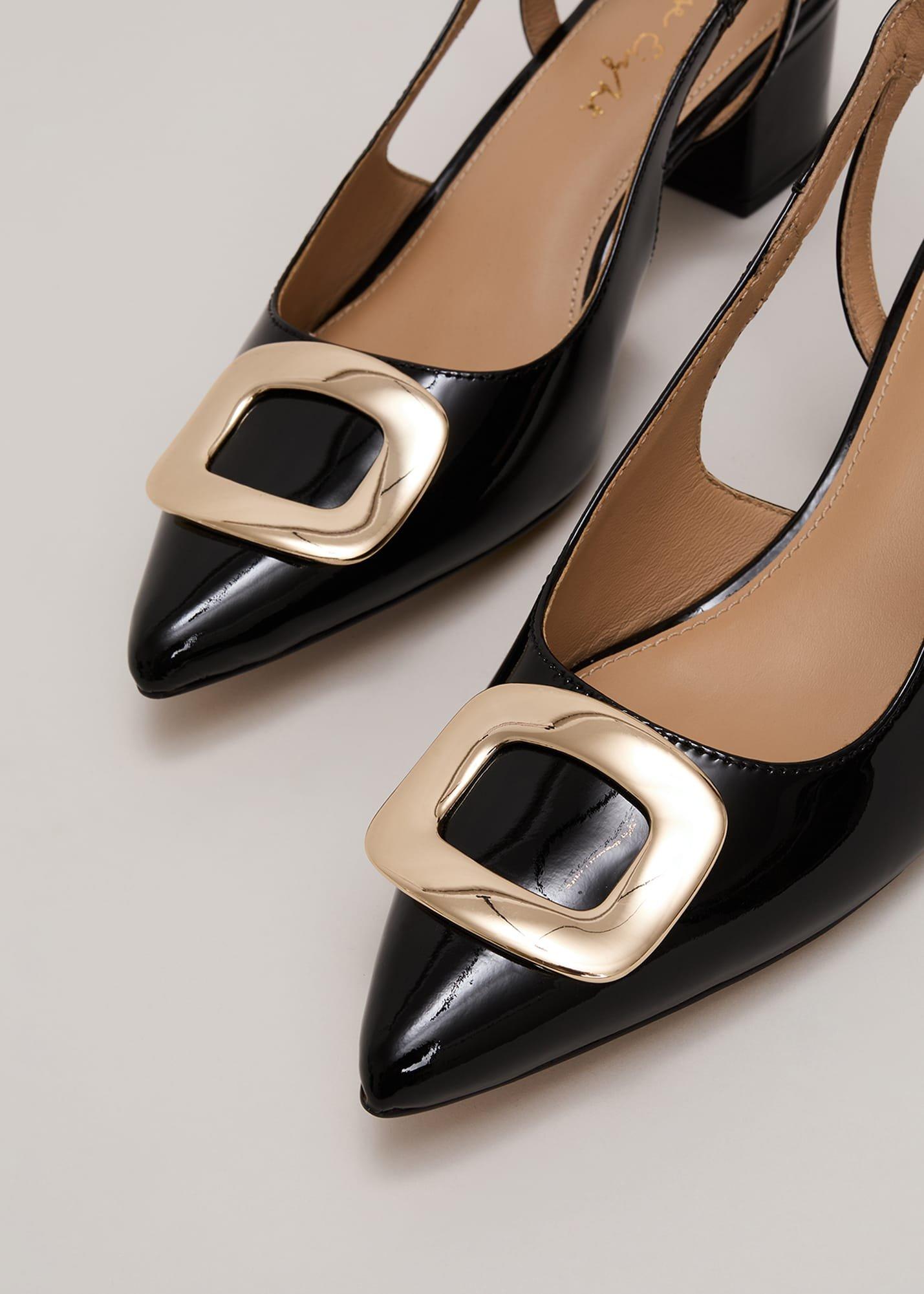Patent Block Heel Shoes