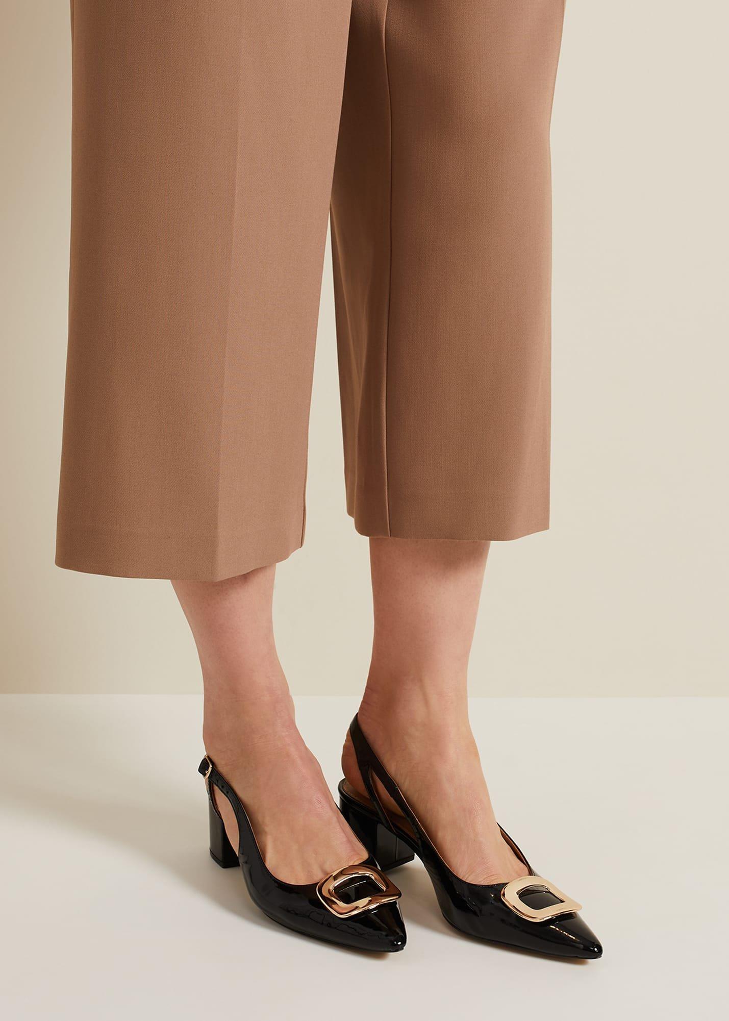 Patent Block Heel Shoes