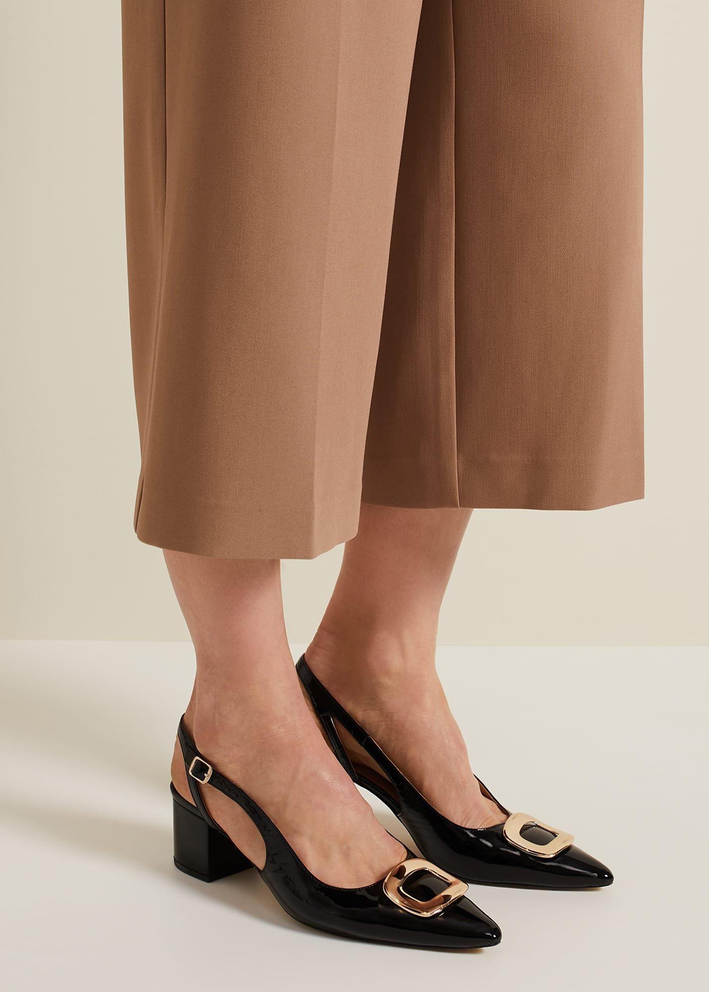 Patent Block Heel Shoes