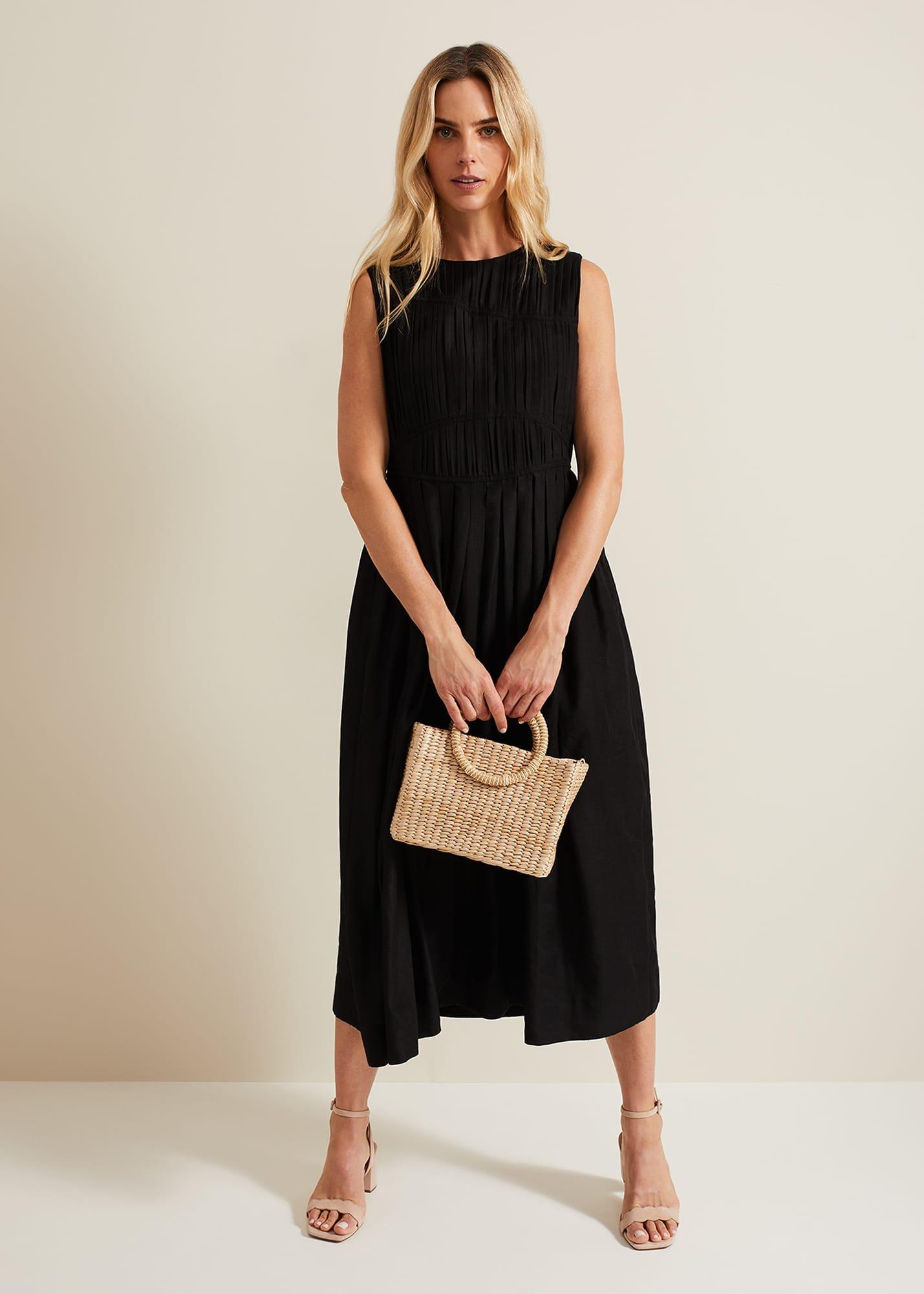 Suede Scallop Block Heel