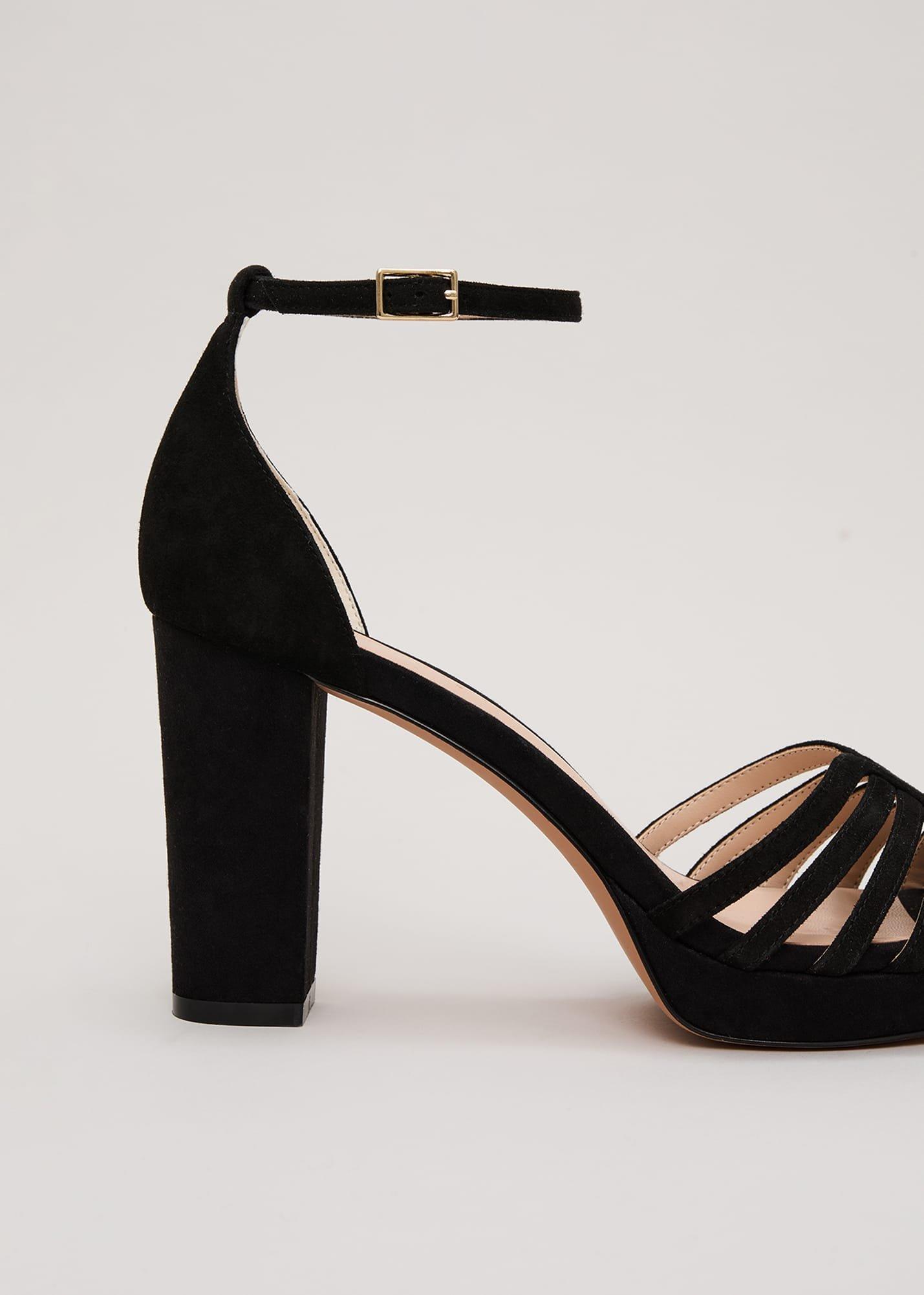 Suede Strappy Platform Shoe