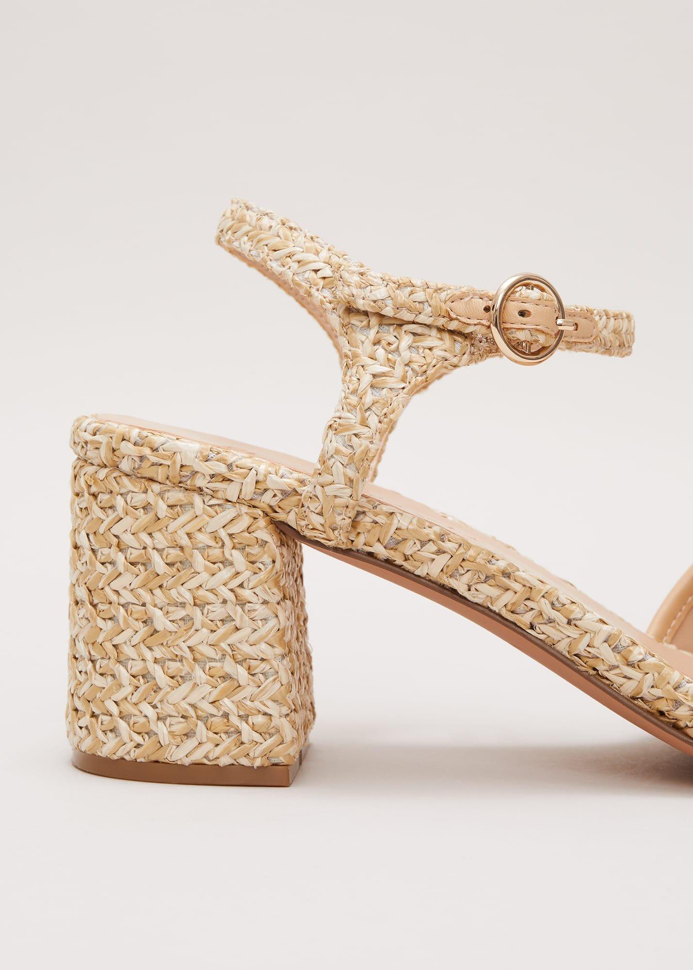 Raffia Block Heel