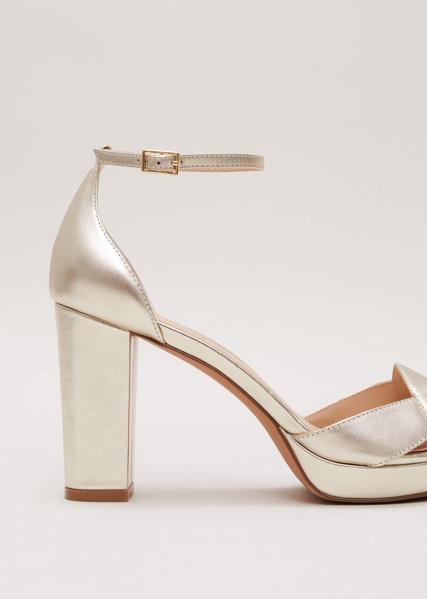 Leather Crossover Platform Sandal