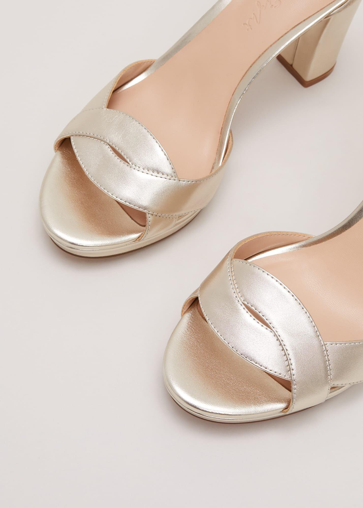 Leather Crossover Platform Sandal