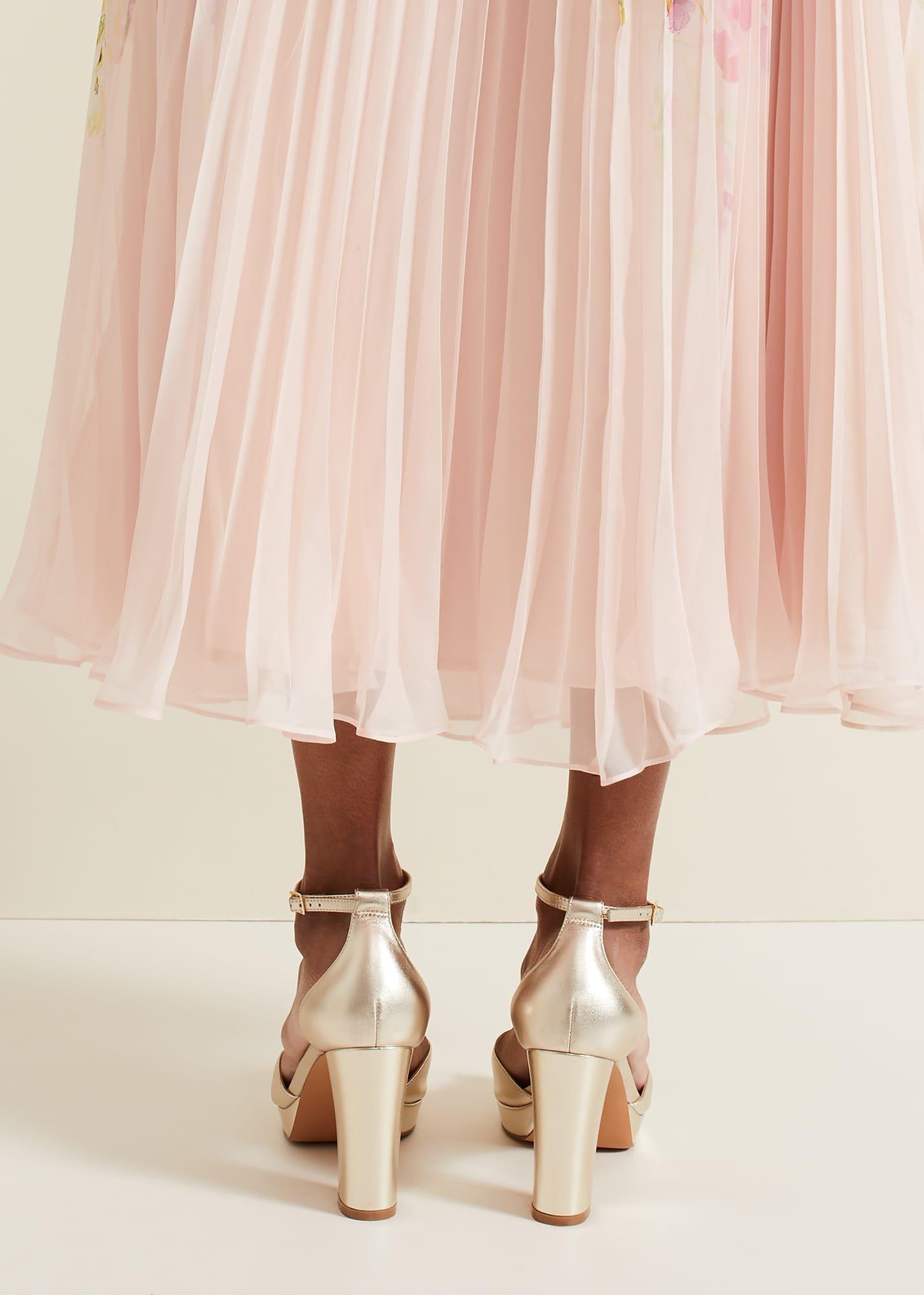 Leather Crossover Platform Sandal