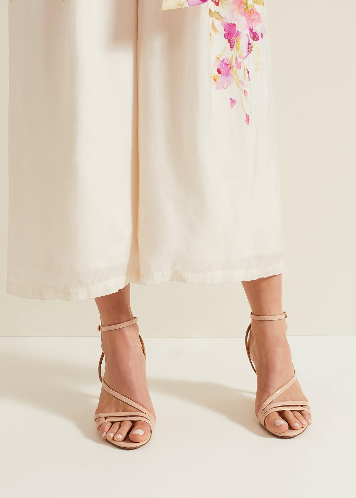 Patent Barely There Strappy Sandal