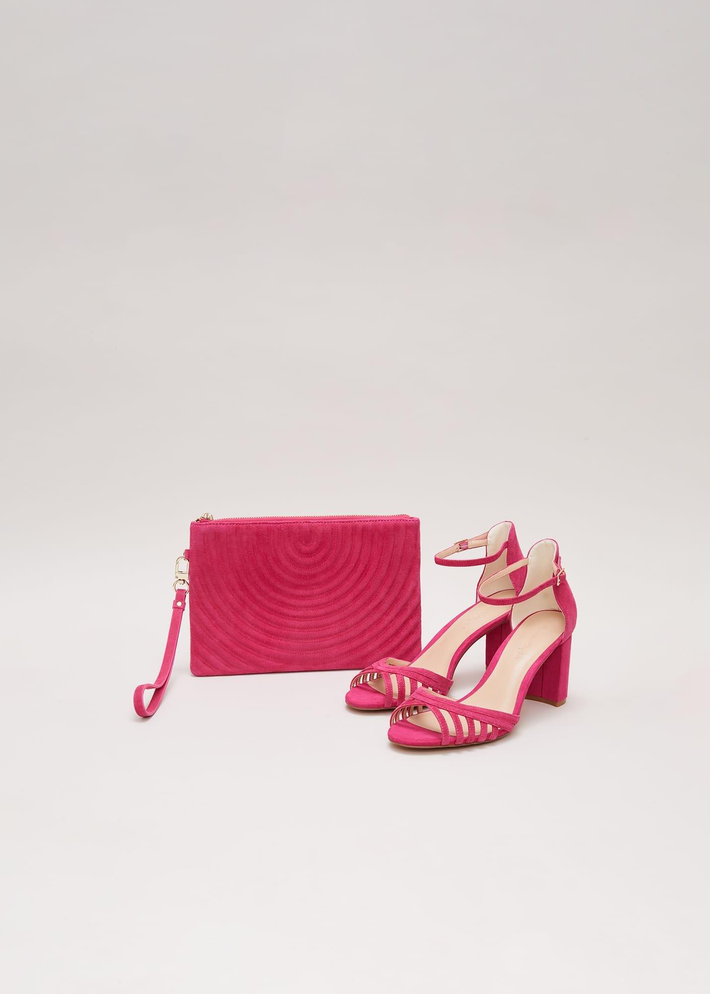 Suede Lattice Block Heel