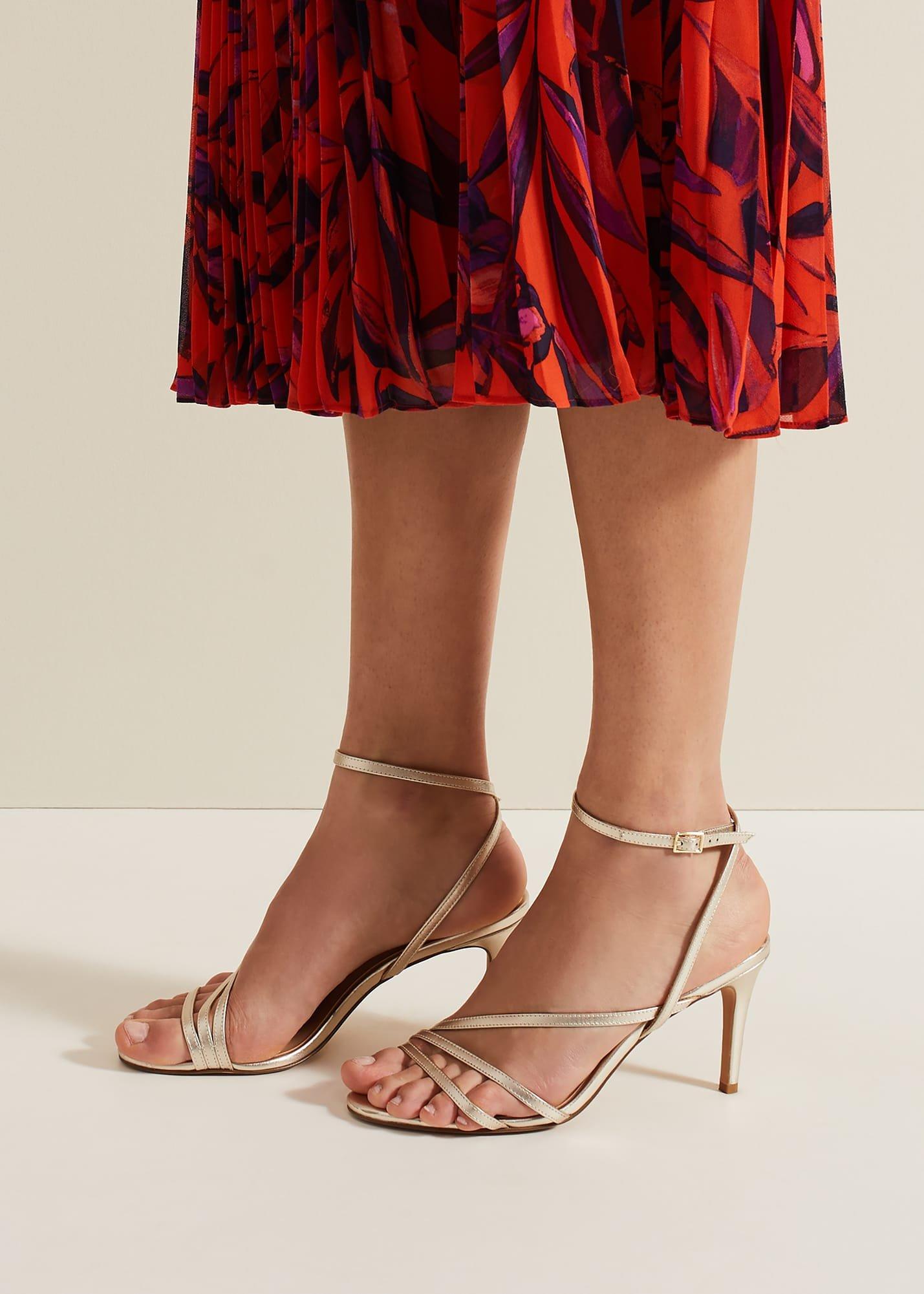 Leather Barely There Strappy Sandal