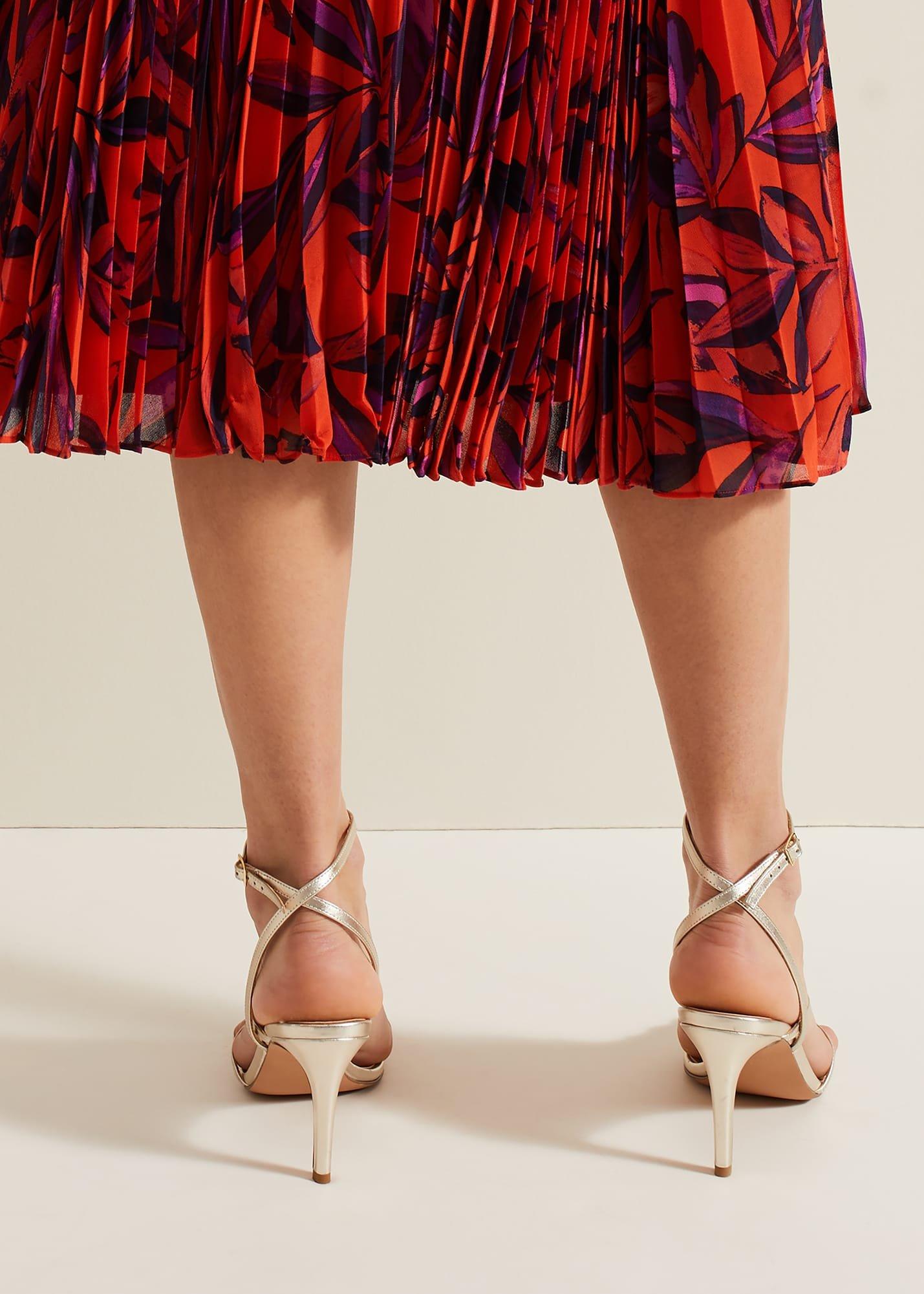 Leather Barely There Strappy Sandal