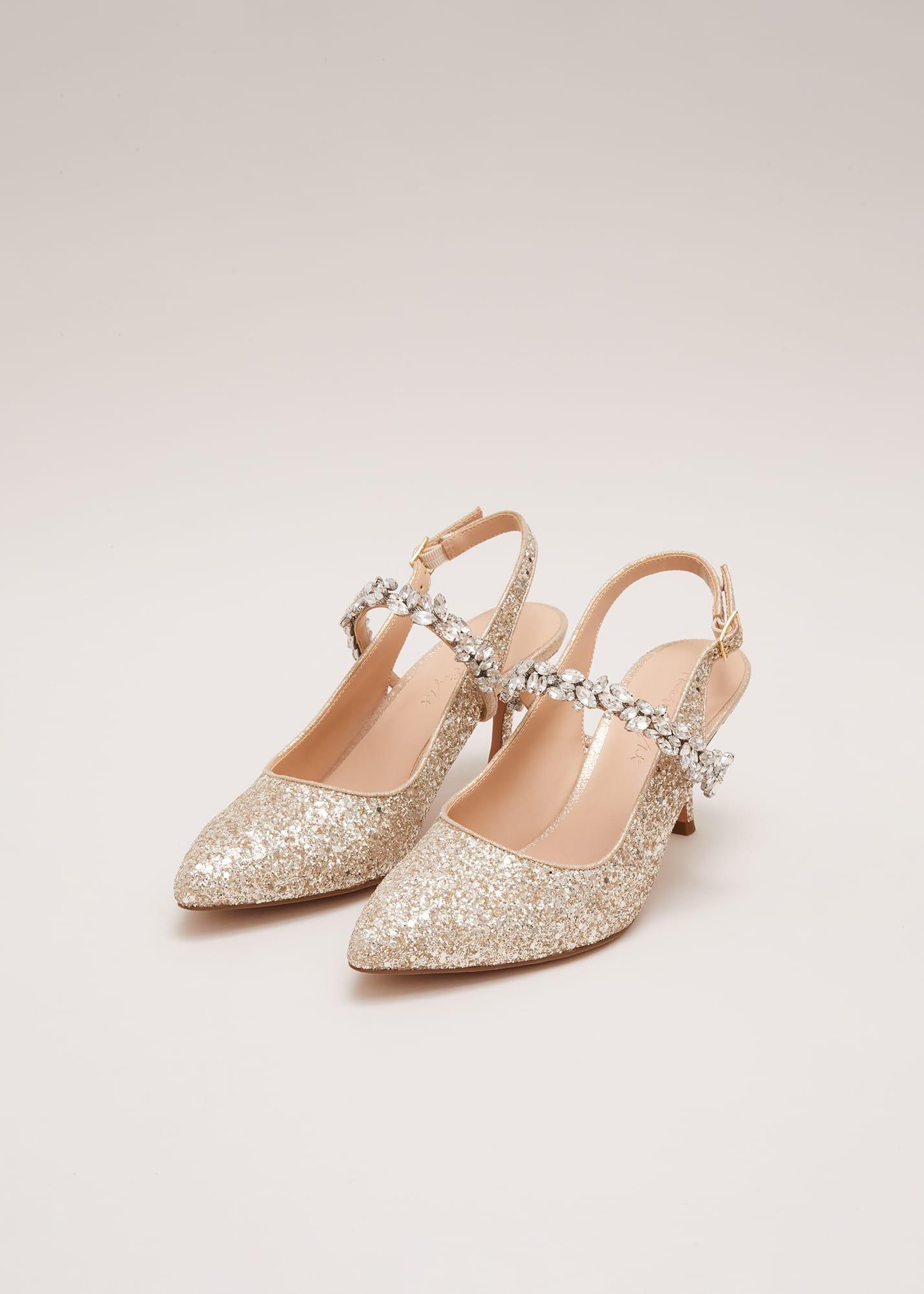 Glitter Embellished Pointed Slingback