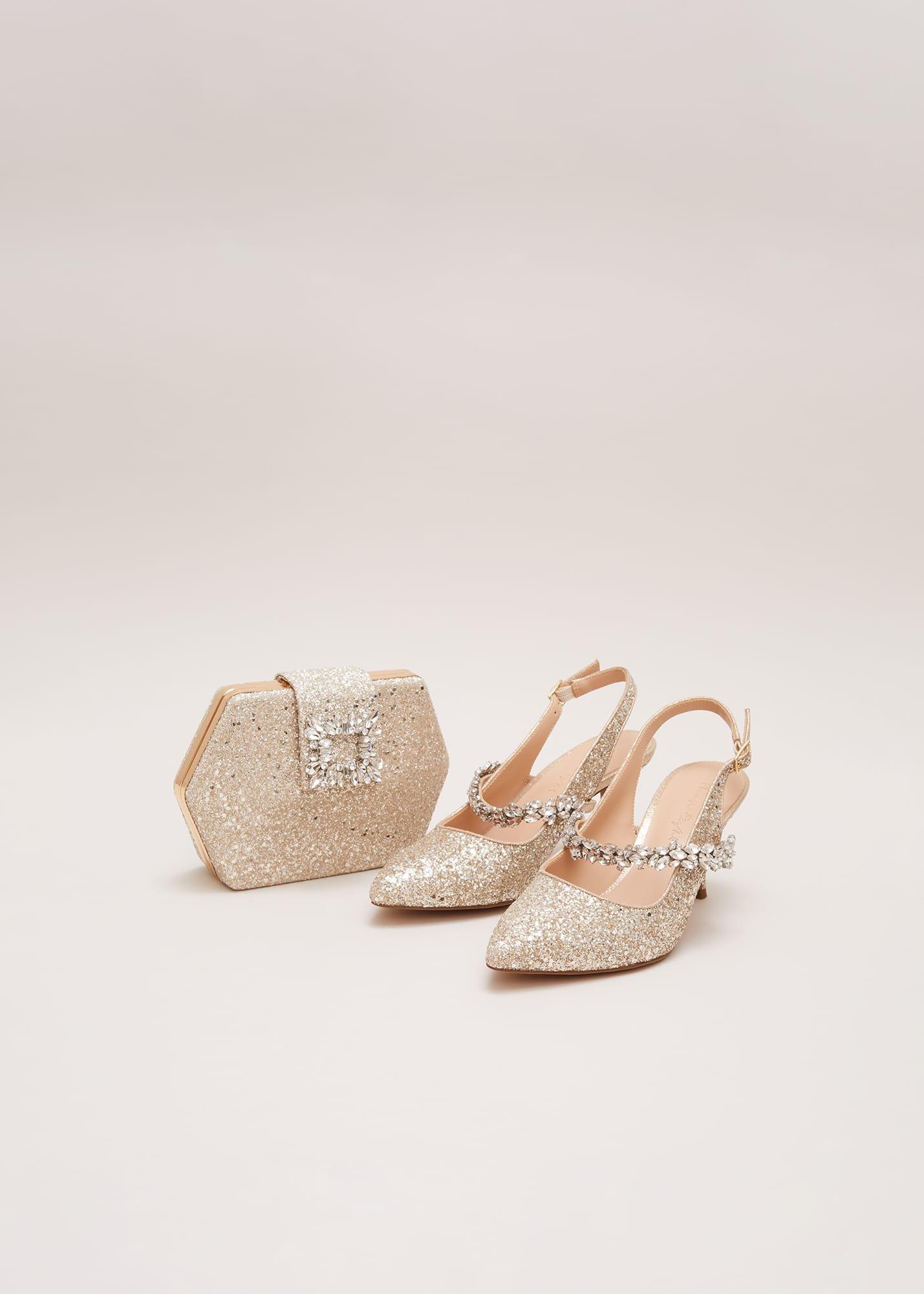 Glitter Embellished Pointed Slingback