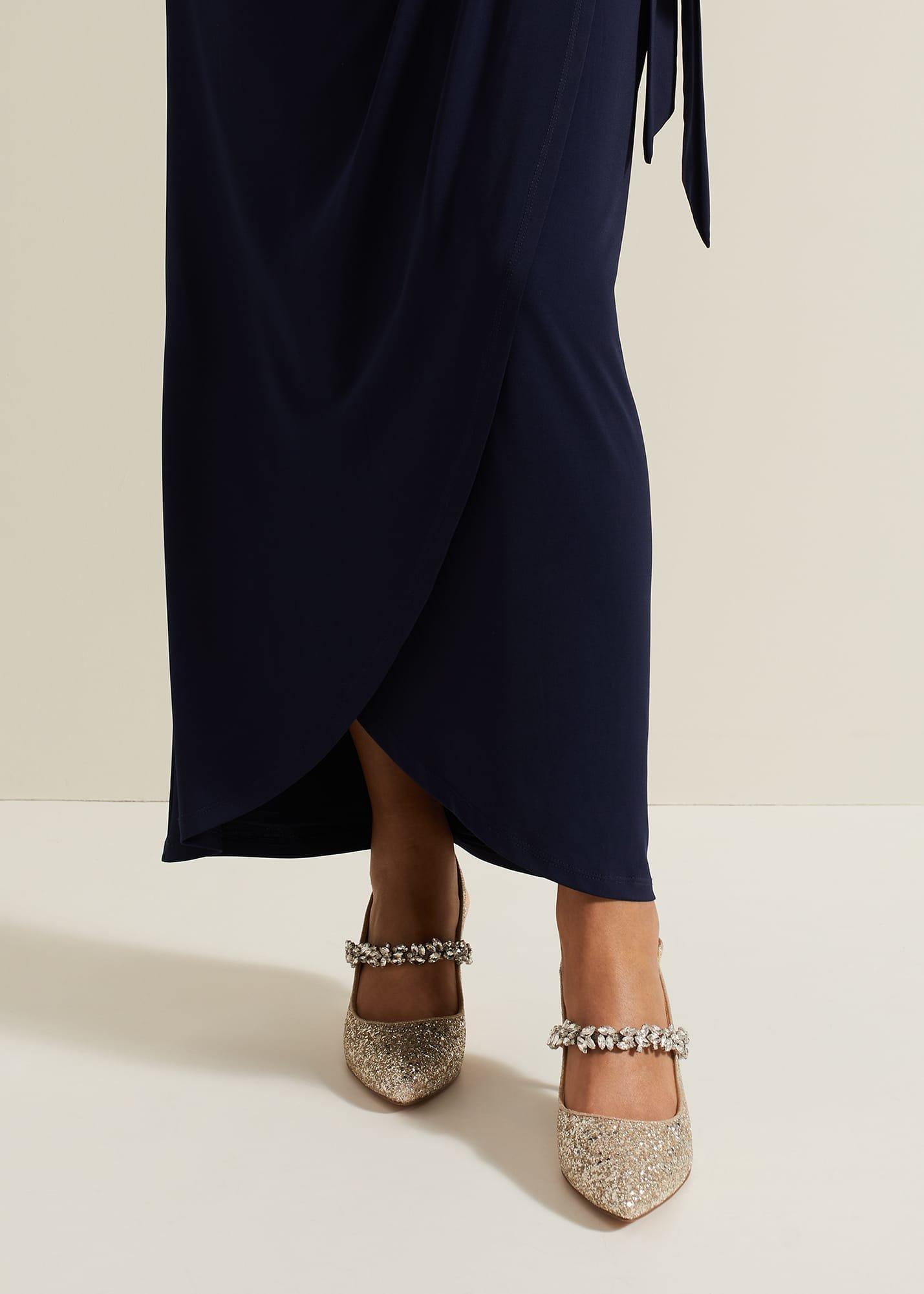 Glitter Embellished Pointed Slingback
